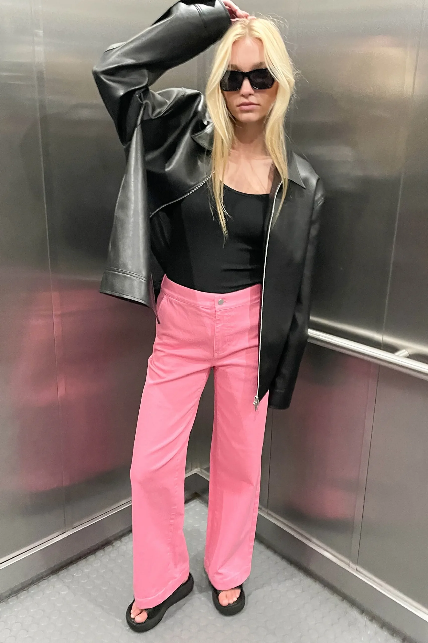 LONG LENGTH 30" TWILL WIDE LEG PANT