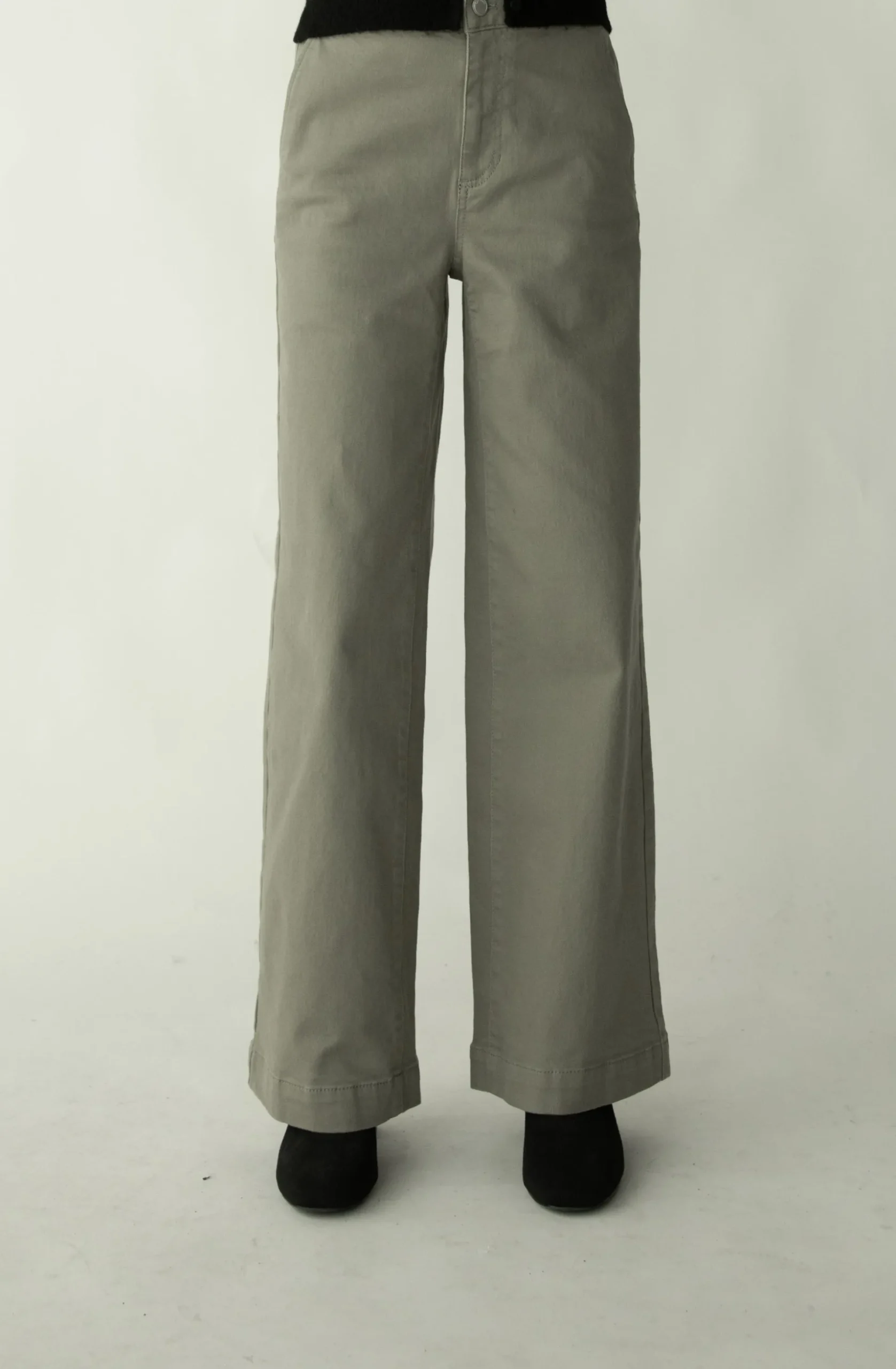 LONG LENGTH 30" TWILL WIDE LEG PANT