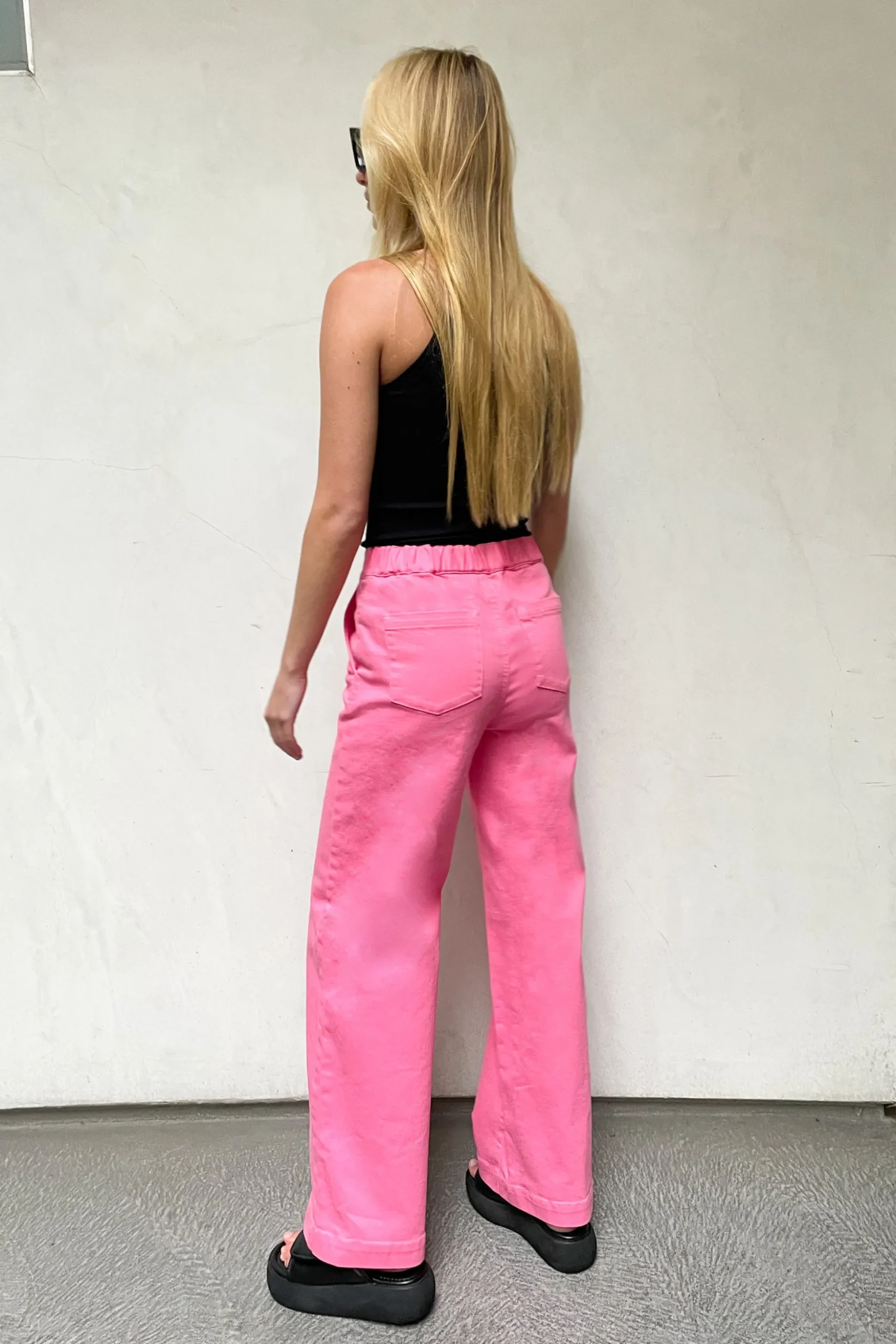 LONG LENGTH 30" TWILL WIDE LEG PANT