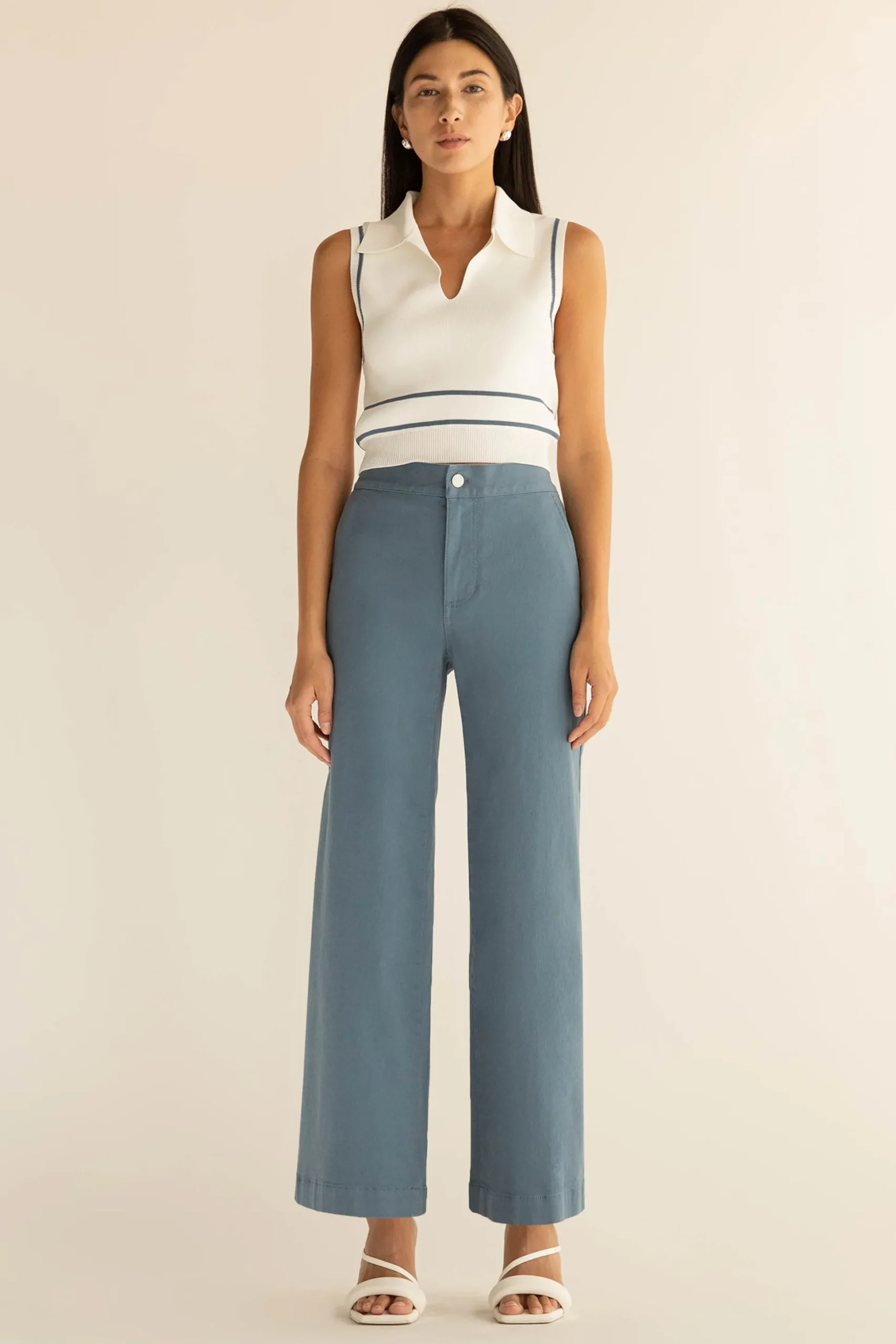 LONG LENGTH 30" TWILL WIDE LEG PANT