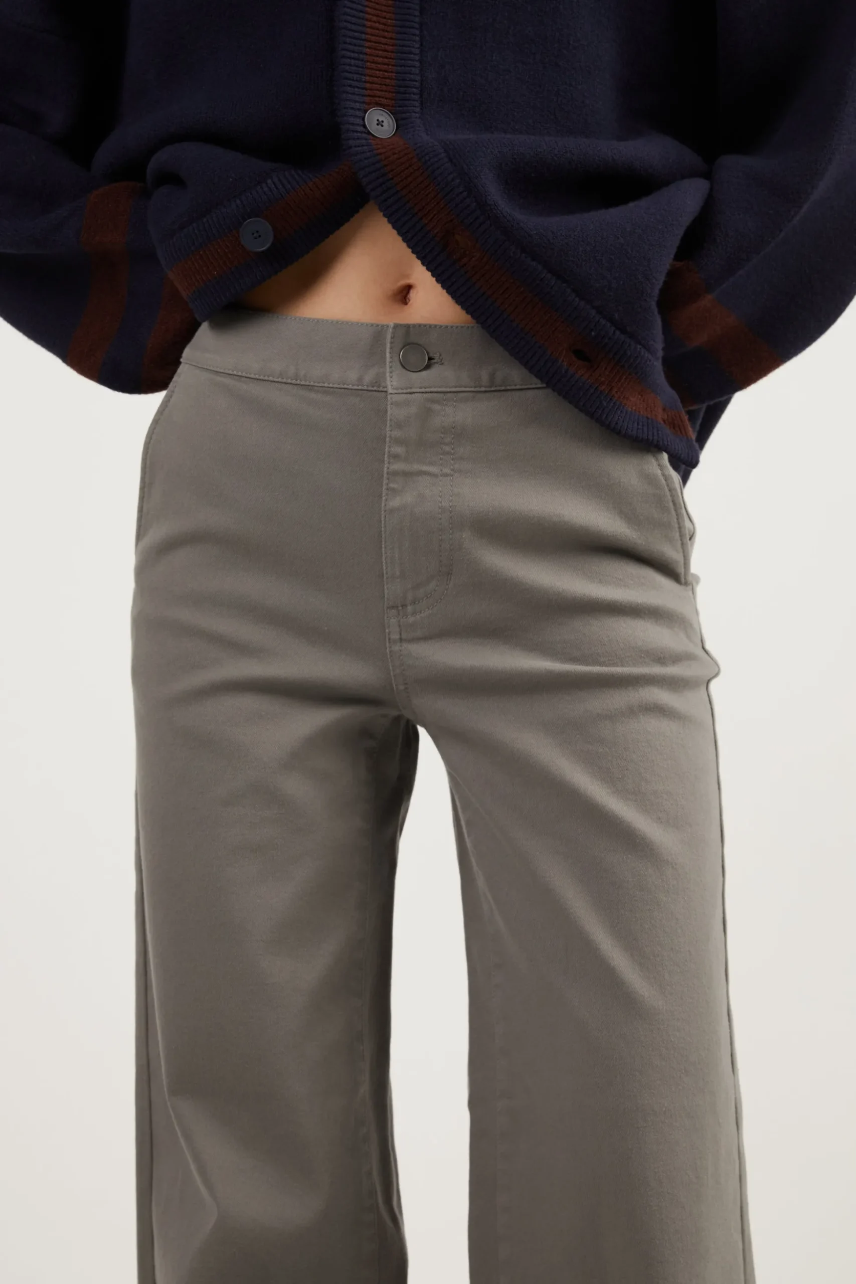LONG LENGTH 30" TWILL WIDE LEG PANT