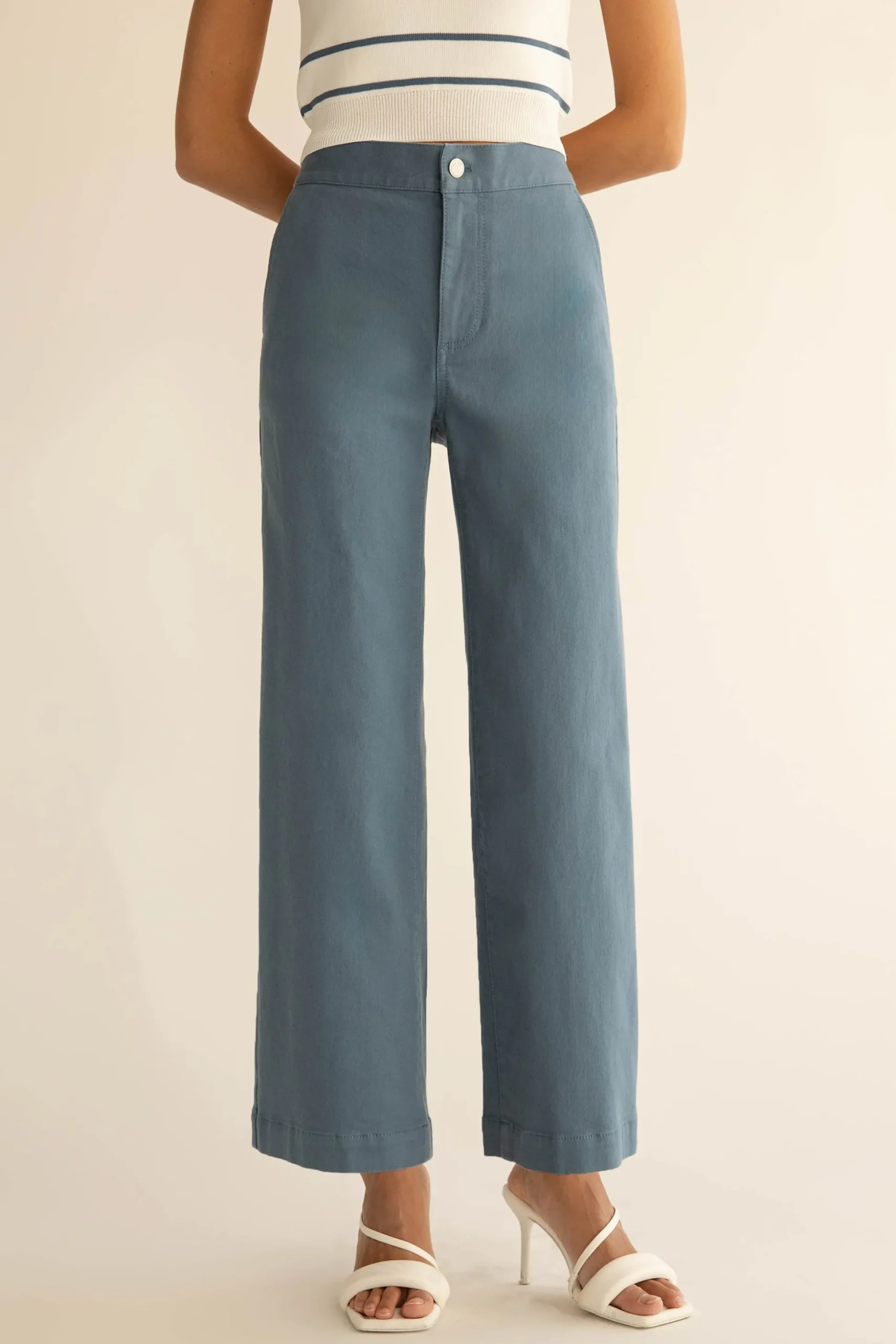LONG LENGTH 30" TWILL WIDE LEG PANT