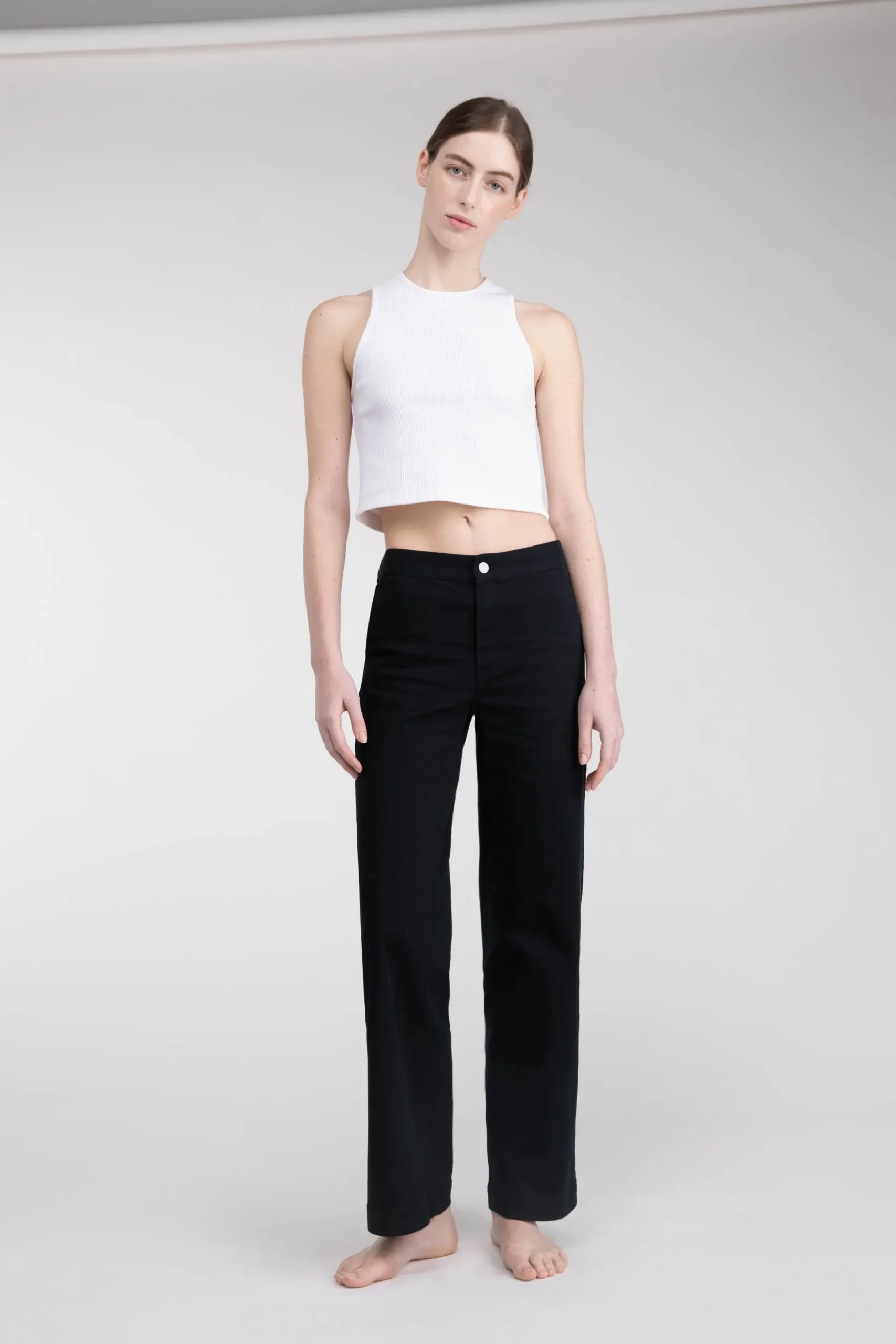 LONG LENGTH 30" TWILL WIDE LEG PANT