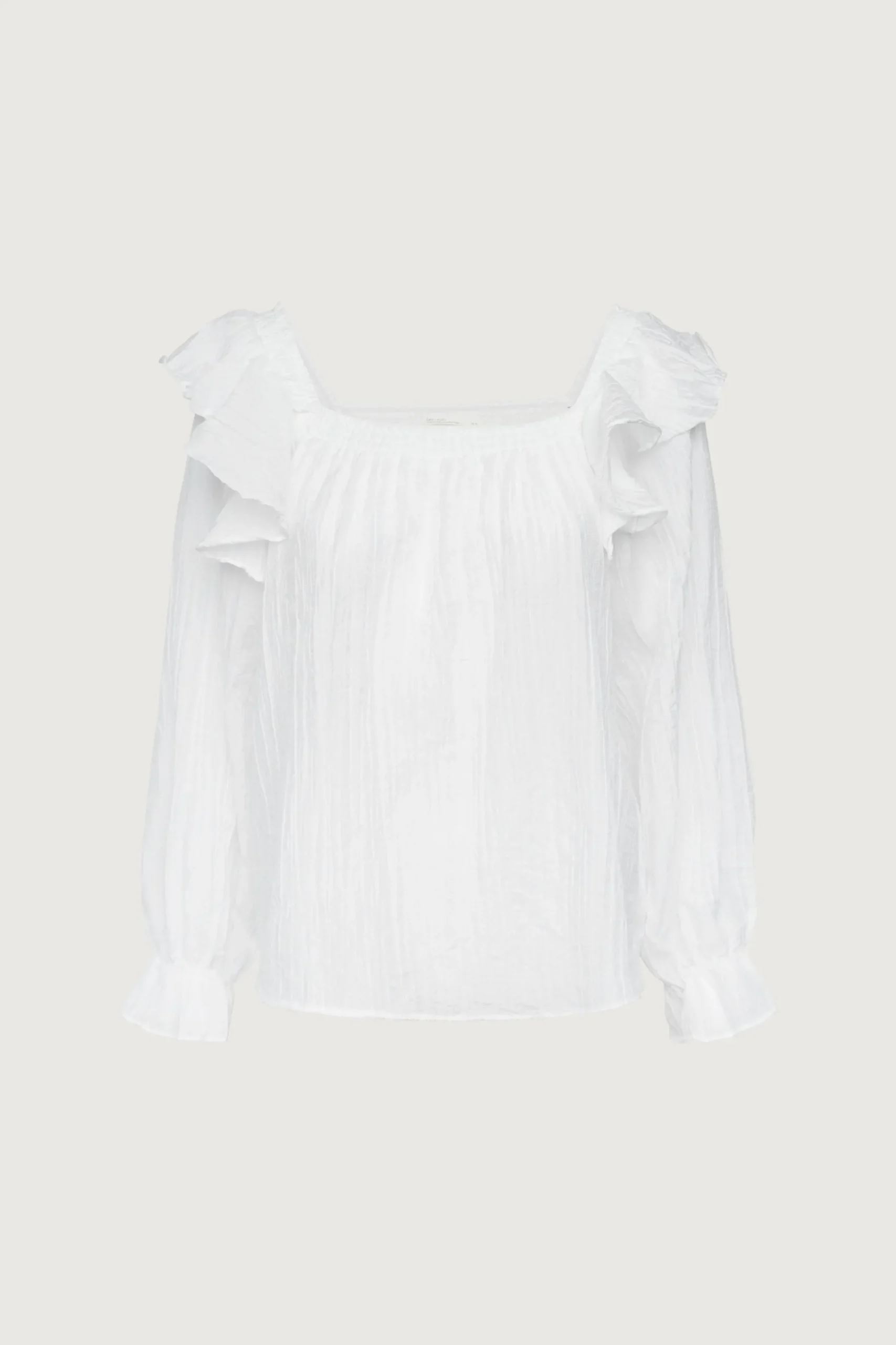 LONG SLEEVE RUFFLED BLOUSE