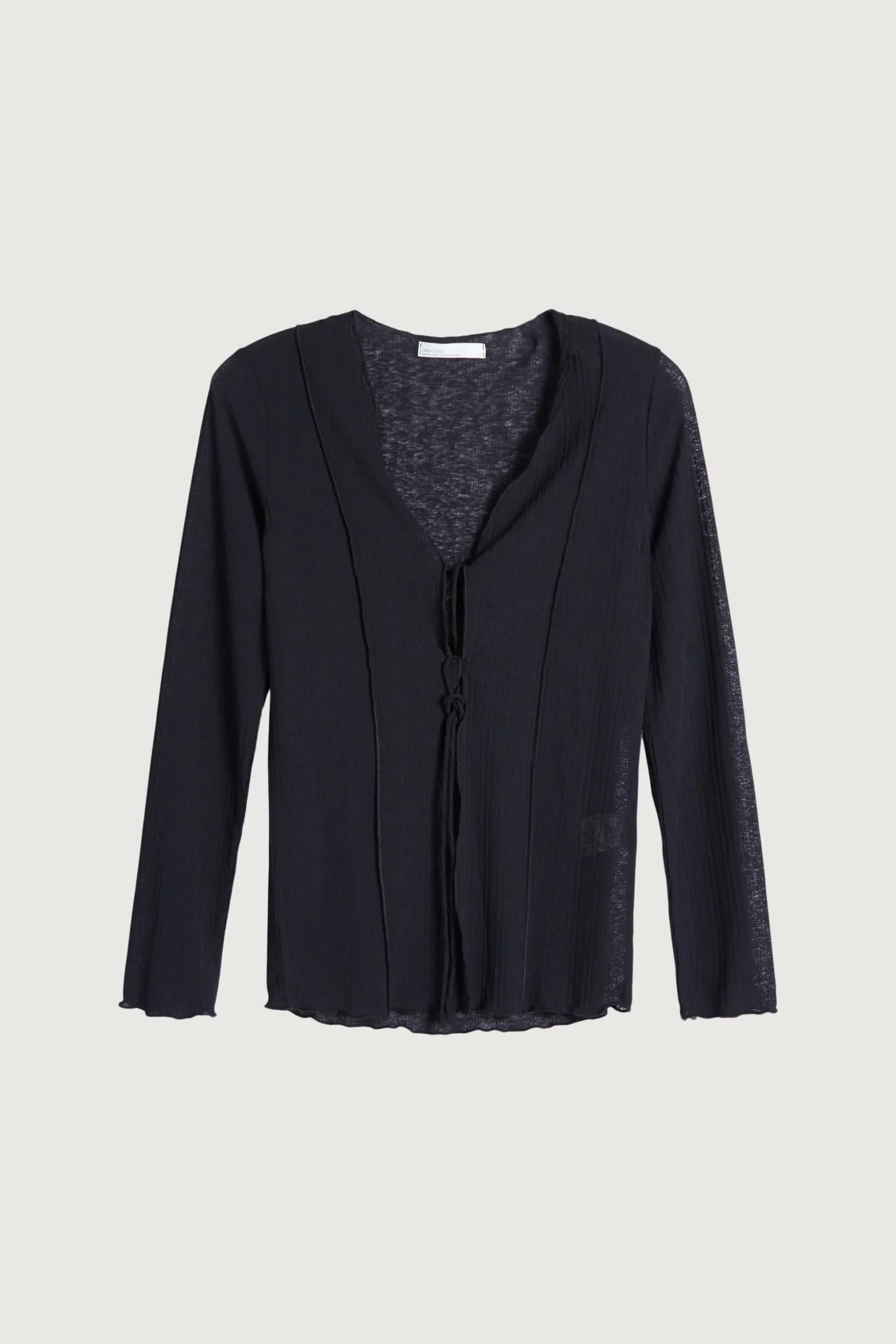 LONG SLEEVE TOP WITH FRONT TIES