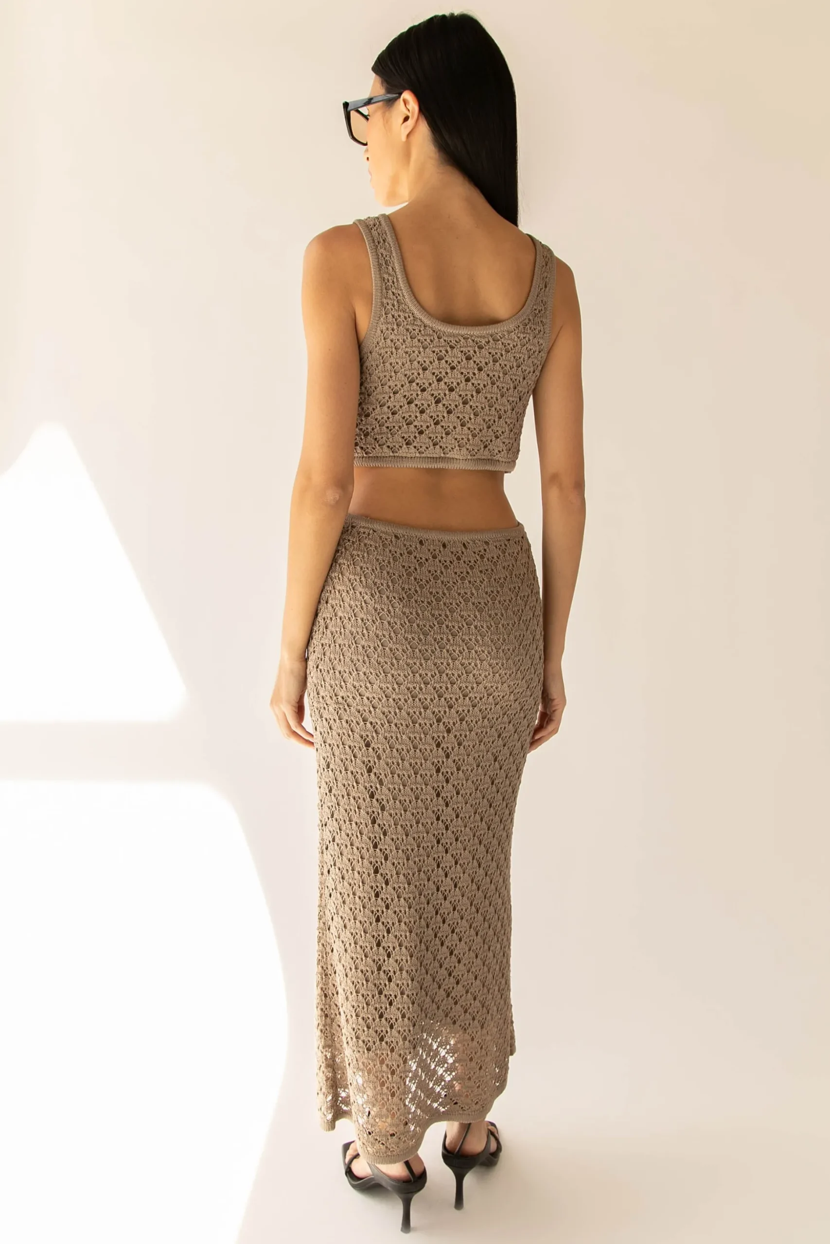 MIDI CROCHET DRESS WITH BACK CUTOUT