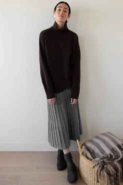 MIDI KNIT SWEATER SKIRT