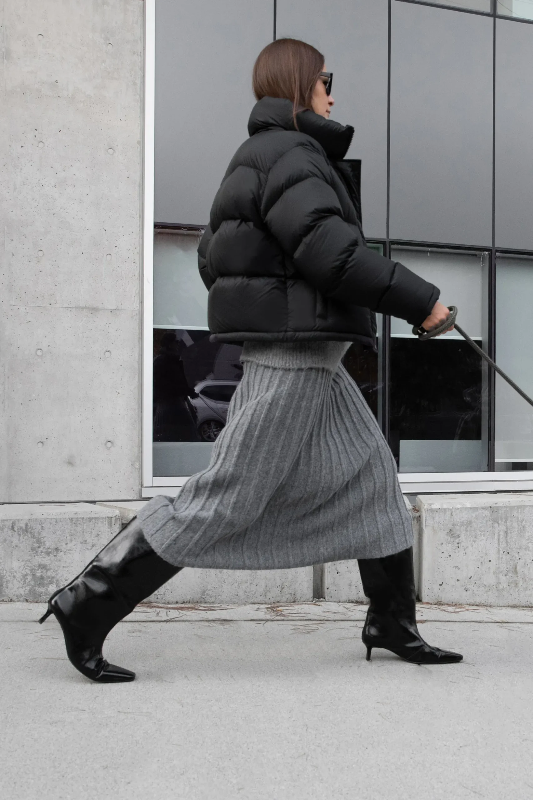 MIDI KNIT SWEATER SKIRT