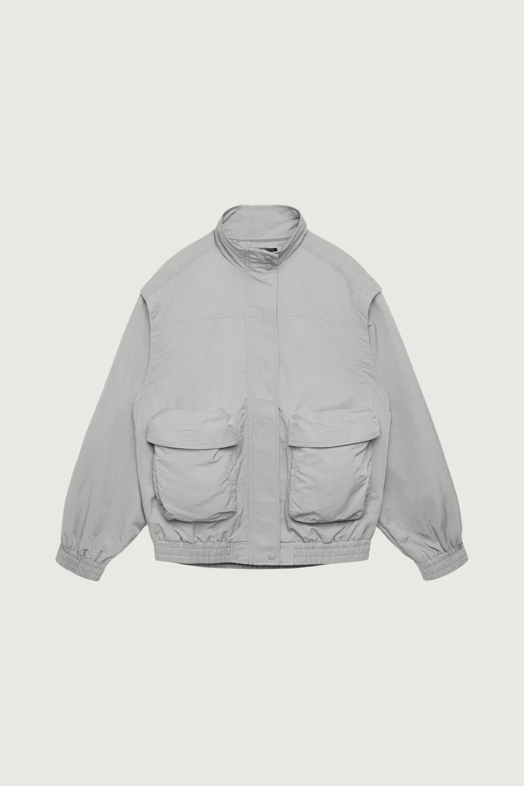NYLON BOMBER WITH ZIP-OFF SLEEVES