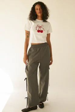 NYLON PANTS WITH BOWS