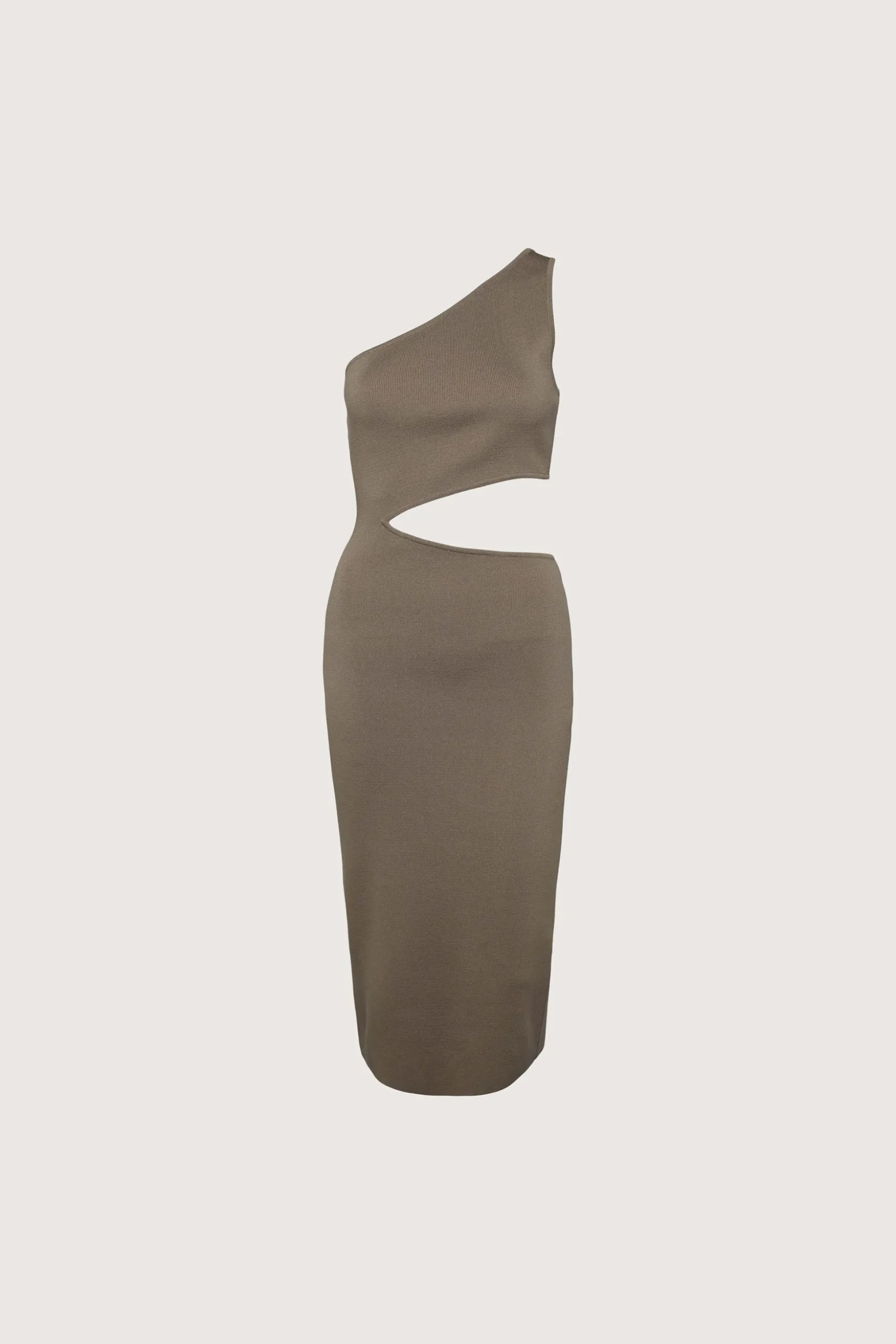 ONE SHOULDER MIDI DRESS WITH CUTOUT