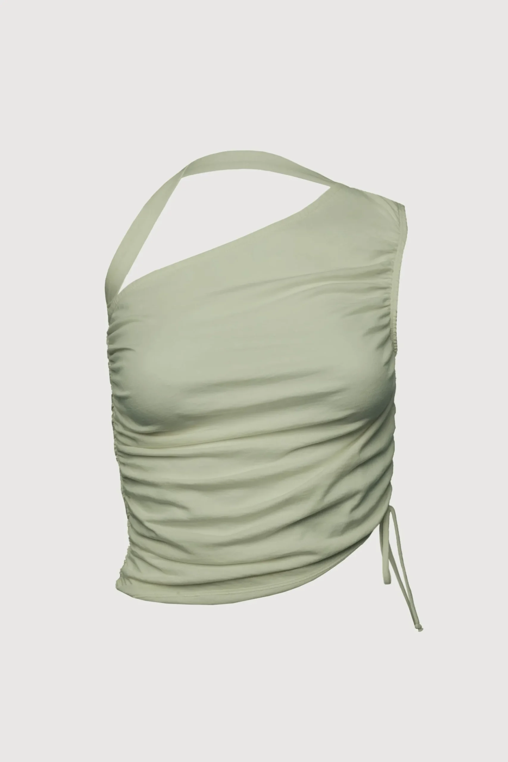 ONE SHOULDER SIDE RUCHED TOP