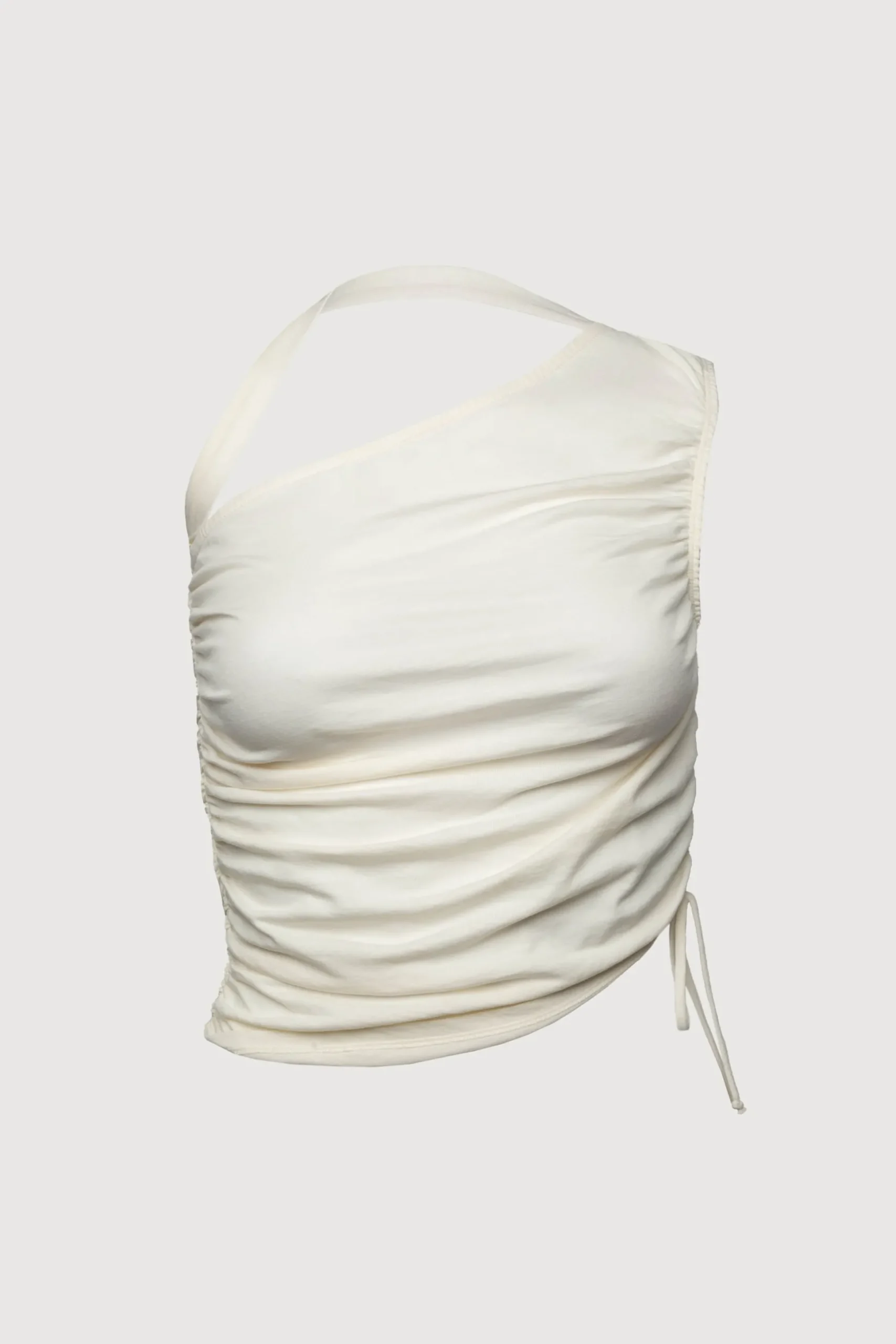 ONE SHOULDER SIDE RUCHED TOP