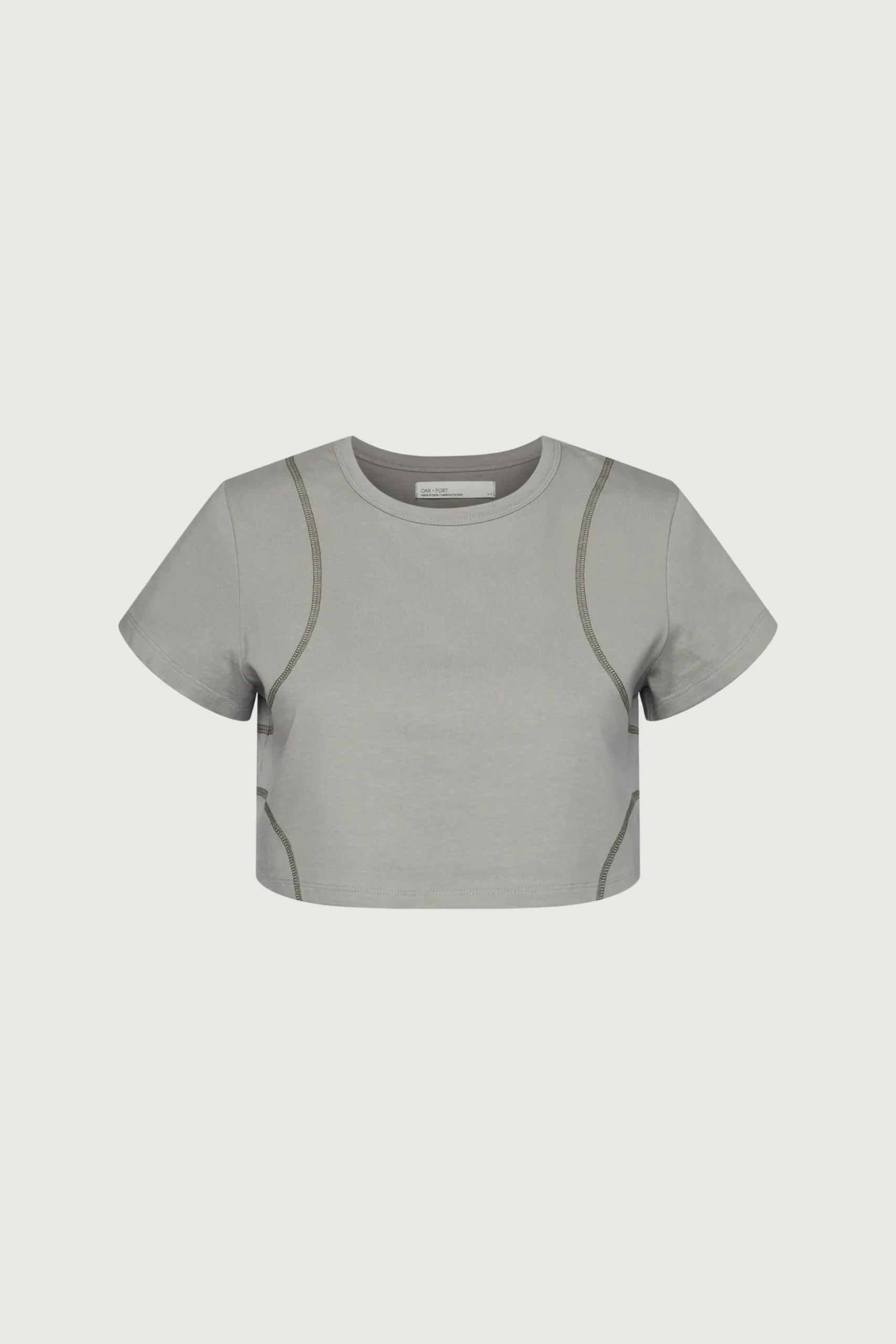 ORGANIC COTTON CROPPED TEE WITH STITCHING
