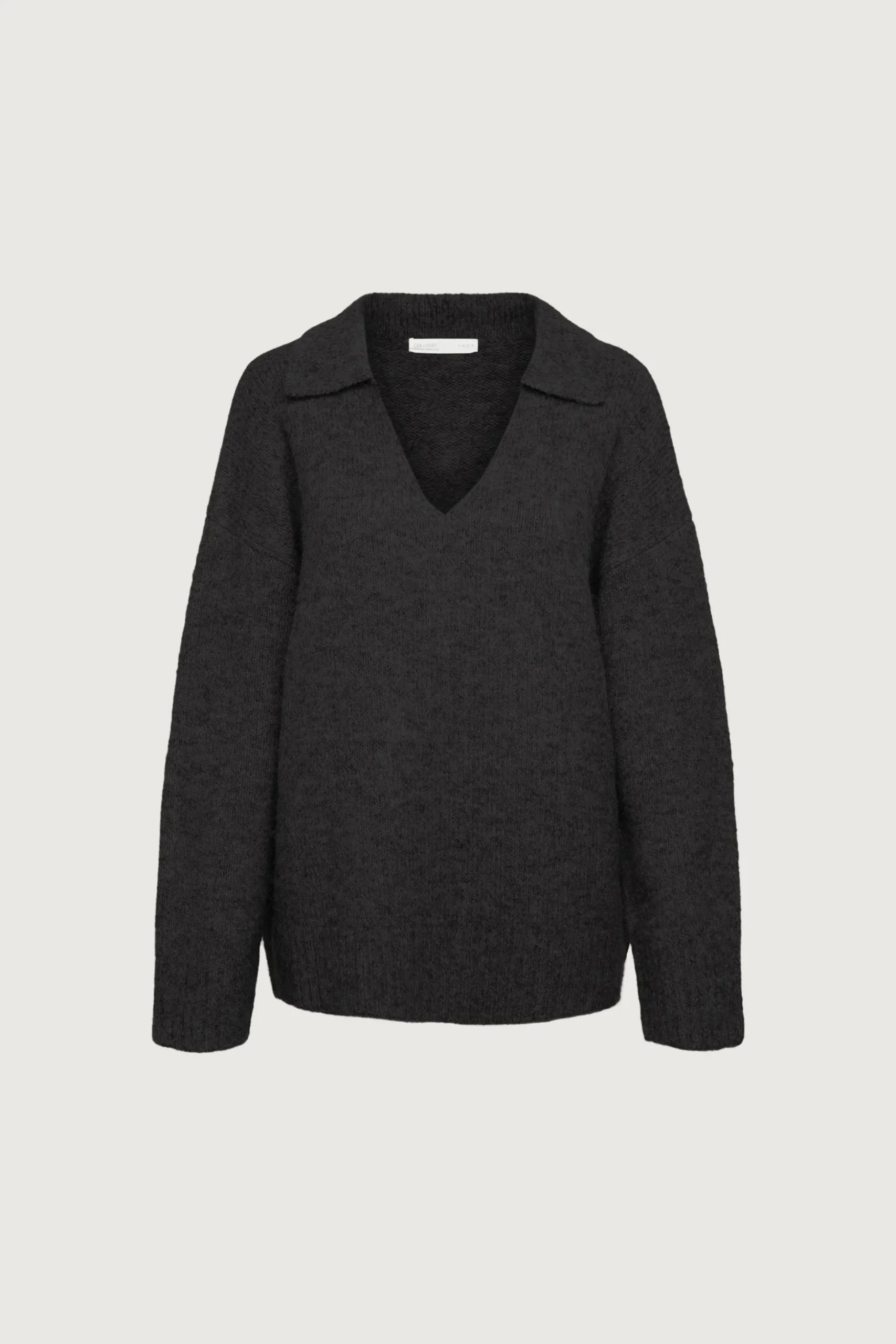 OVERSIZED COLLARED V-NECK SWEATER