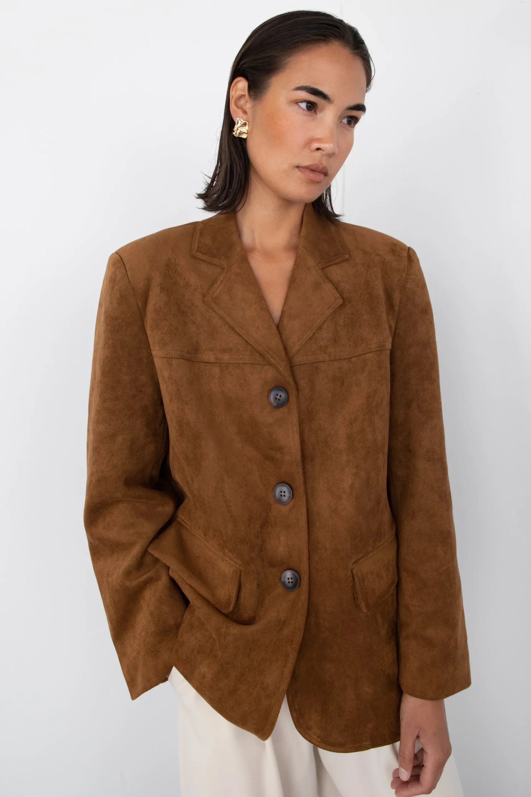 OVERSIZED VEGAN SUEDE BLAZER