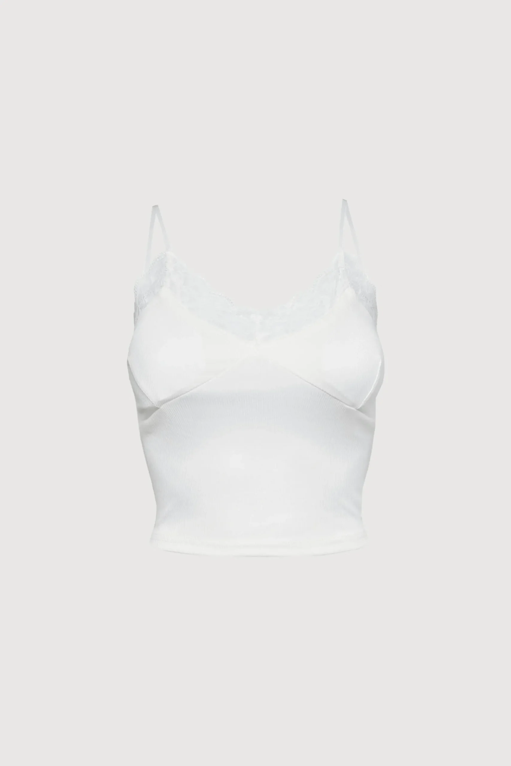 PADDED TANK WITH LACE DETAIL