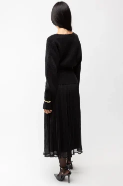 PLEATED LAYER MAXI SKIRT