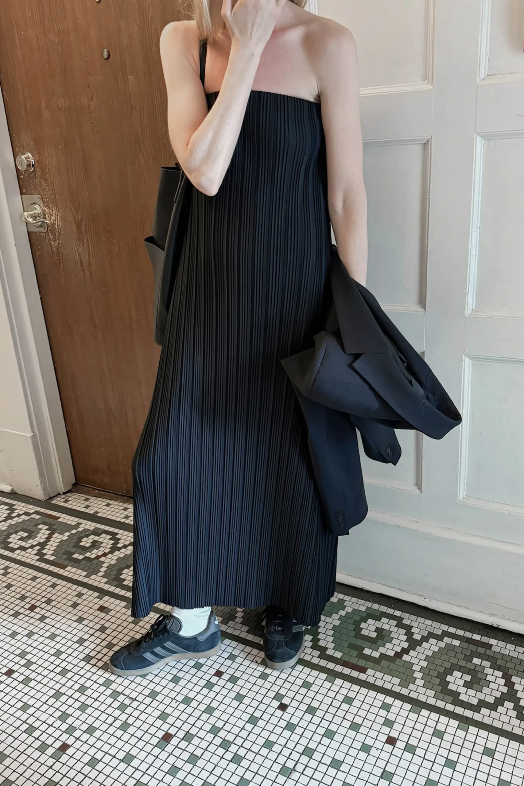 PLEATED TUBE DRESS