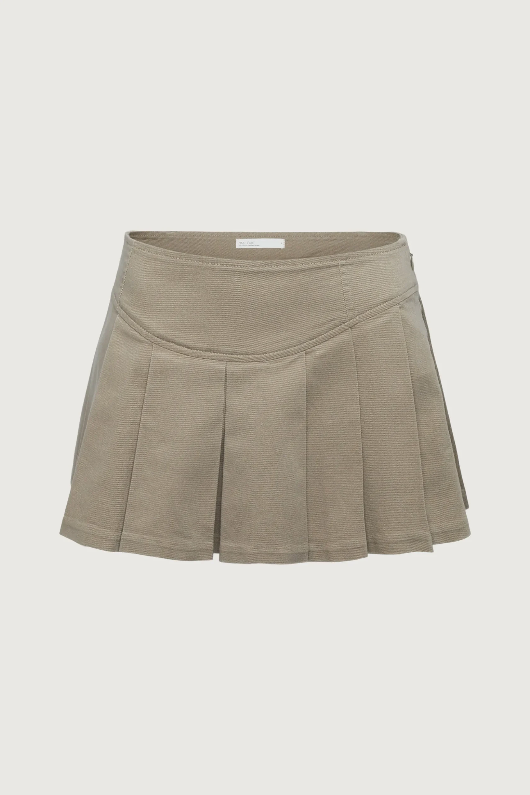PLEATED TWILL MINI SKORT