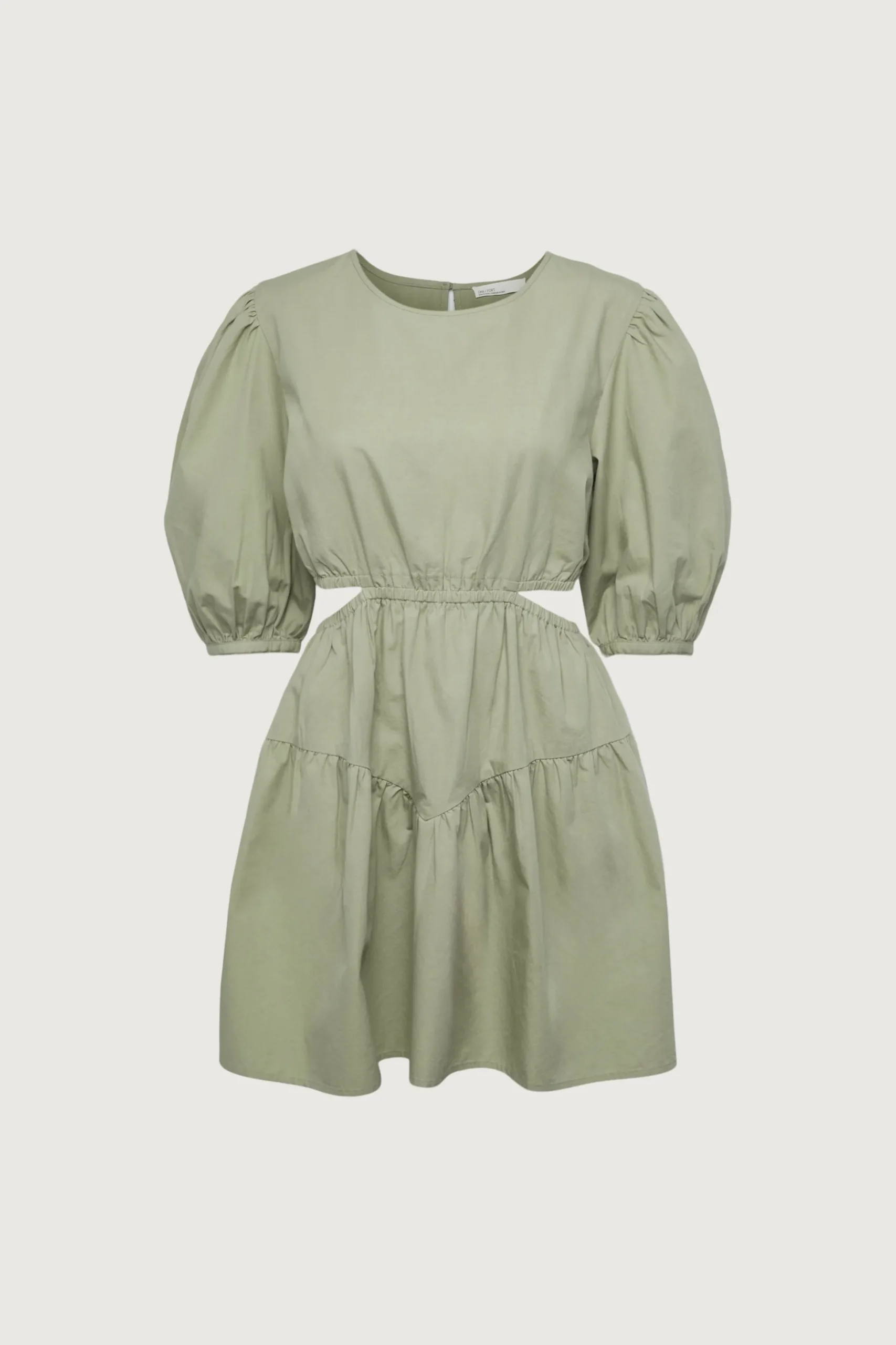 PUFF SLEEVE MINI DRESS WITH CUTOUTS