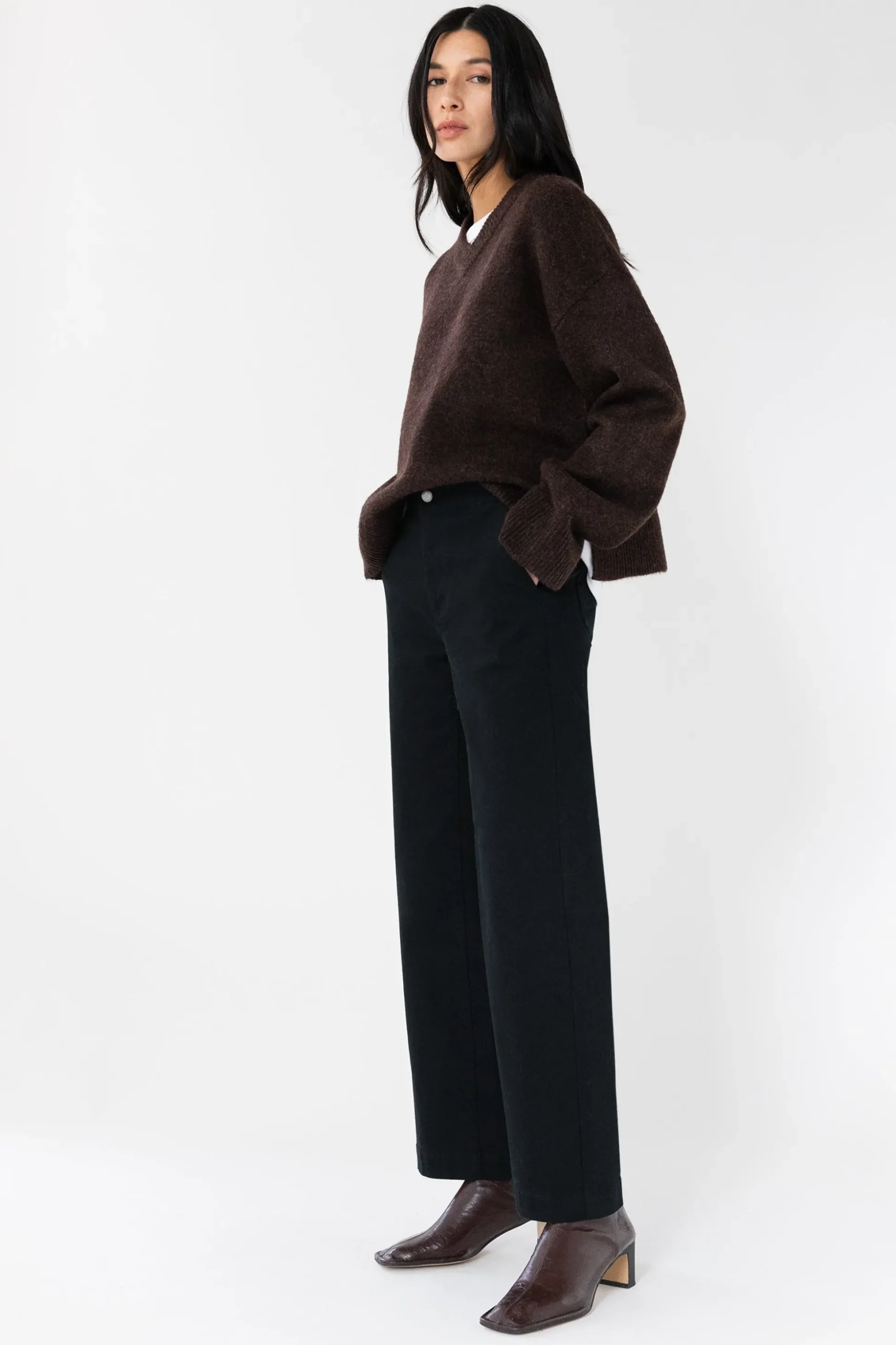REGULAR LENGTH 28" TWILL WIDE LEG PANT