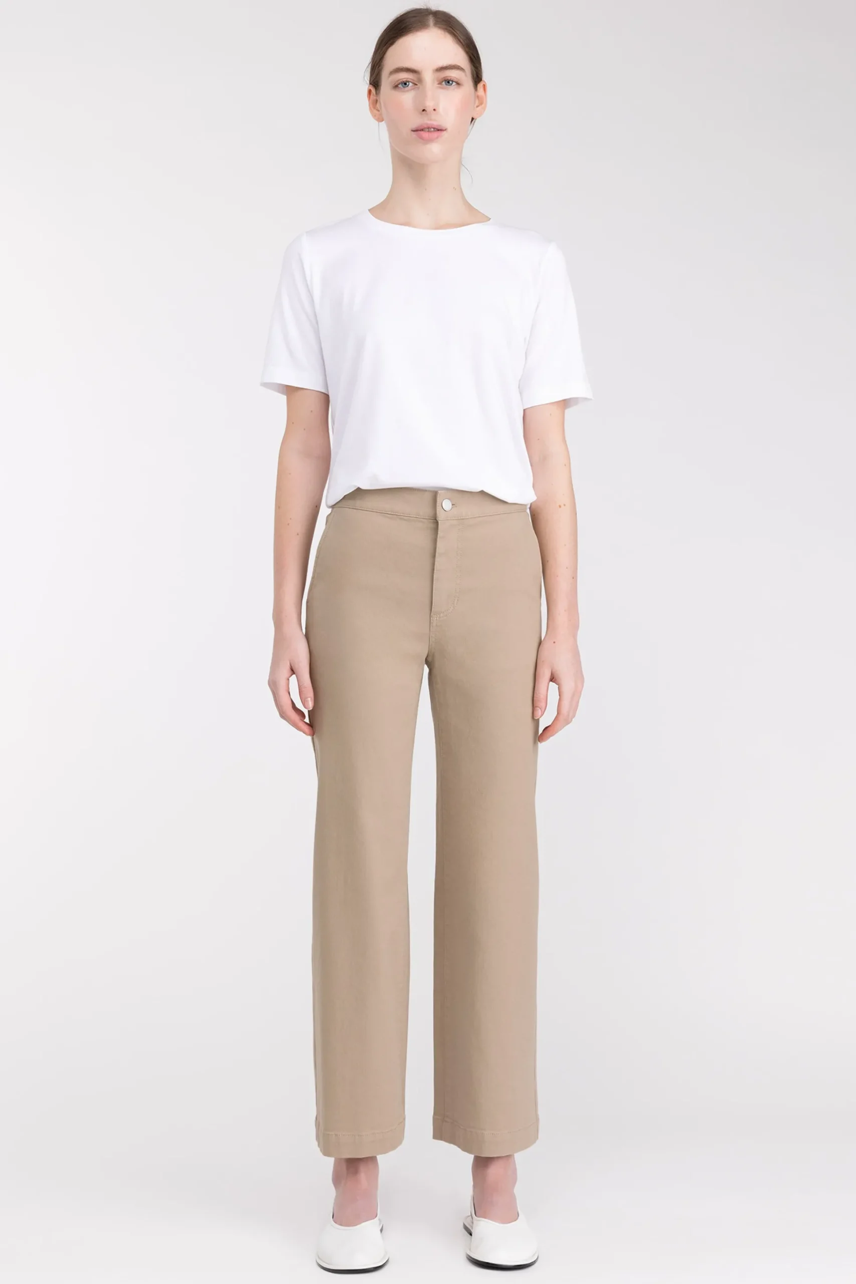 REGULAR LENGTH 28" TWILL WIDE LEG PANT
