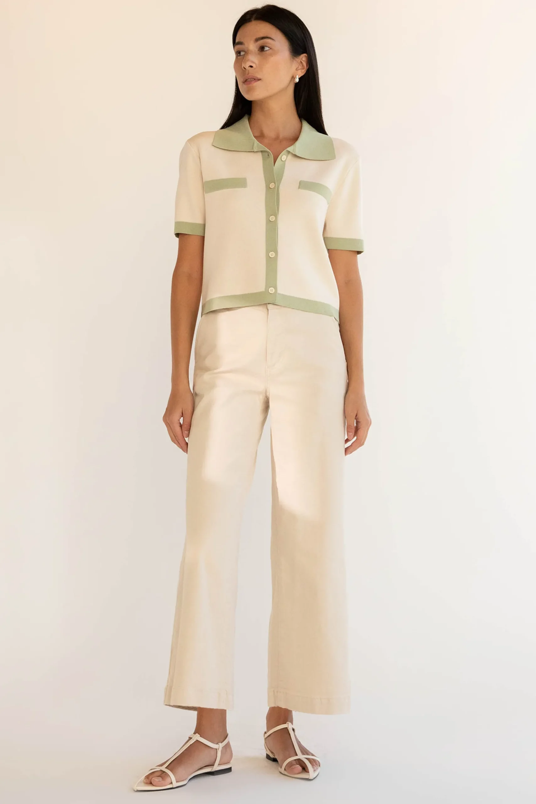REGULAR LENGTH 28" TWILL WIDE LEG PANT