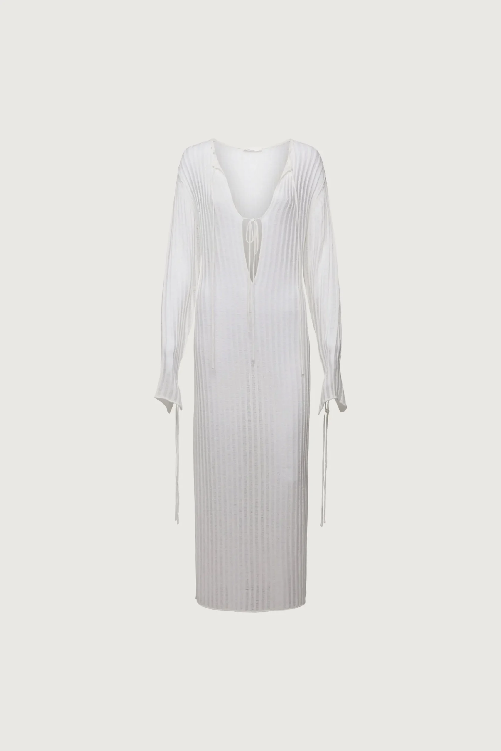 REVERSIBLE SHEER RIB-KNIT DRESS SWIM COVERUP