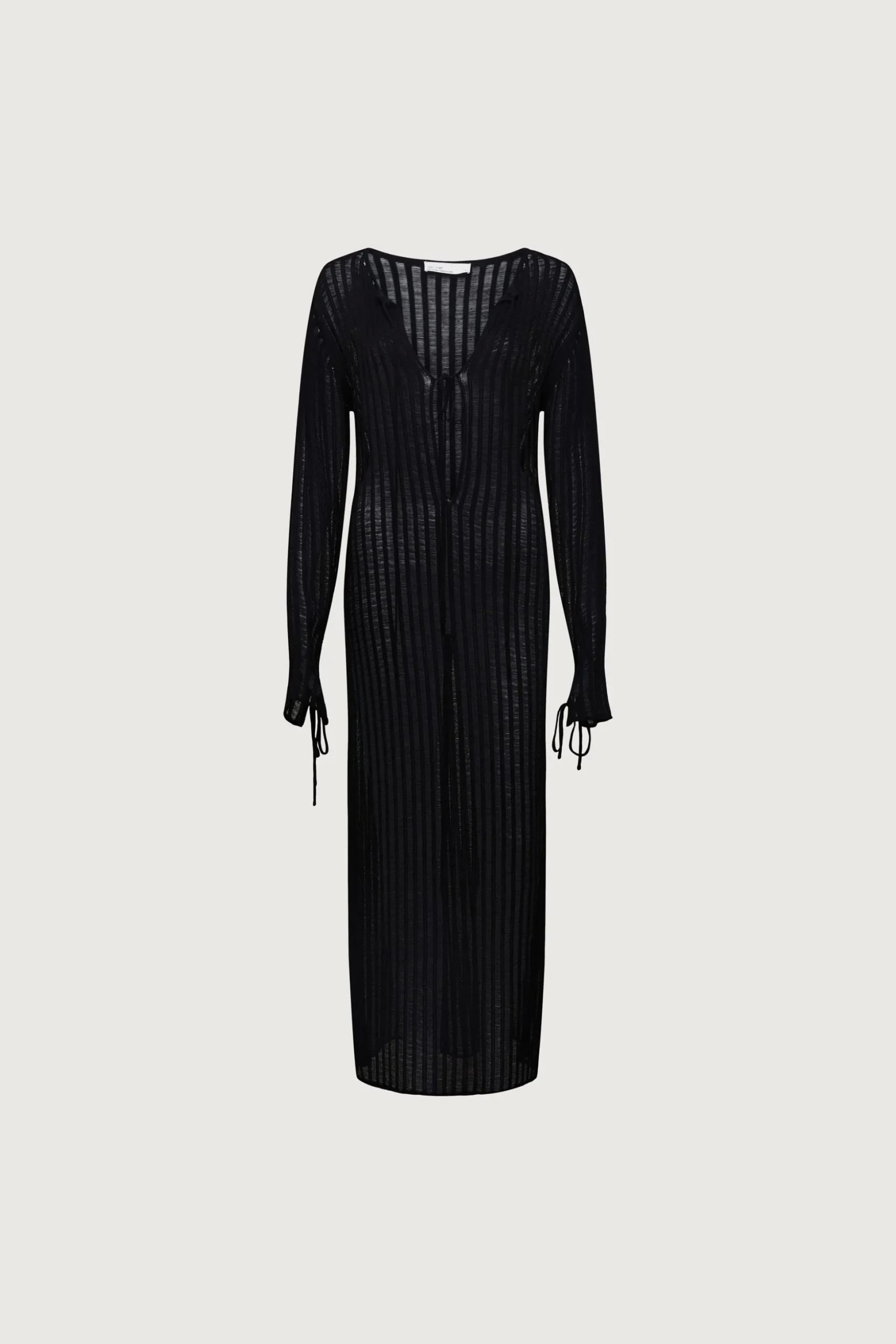 REVERSIBLE SHEER RIB-KNIT DRESS SWIM COVERUP