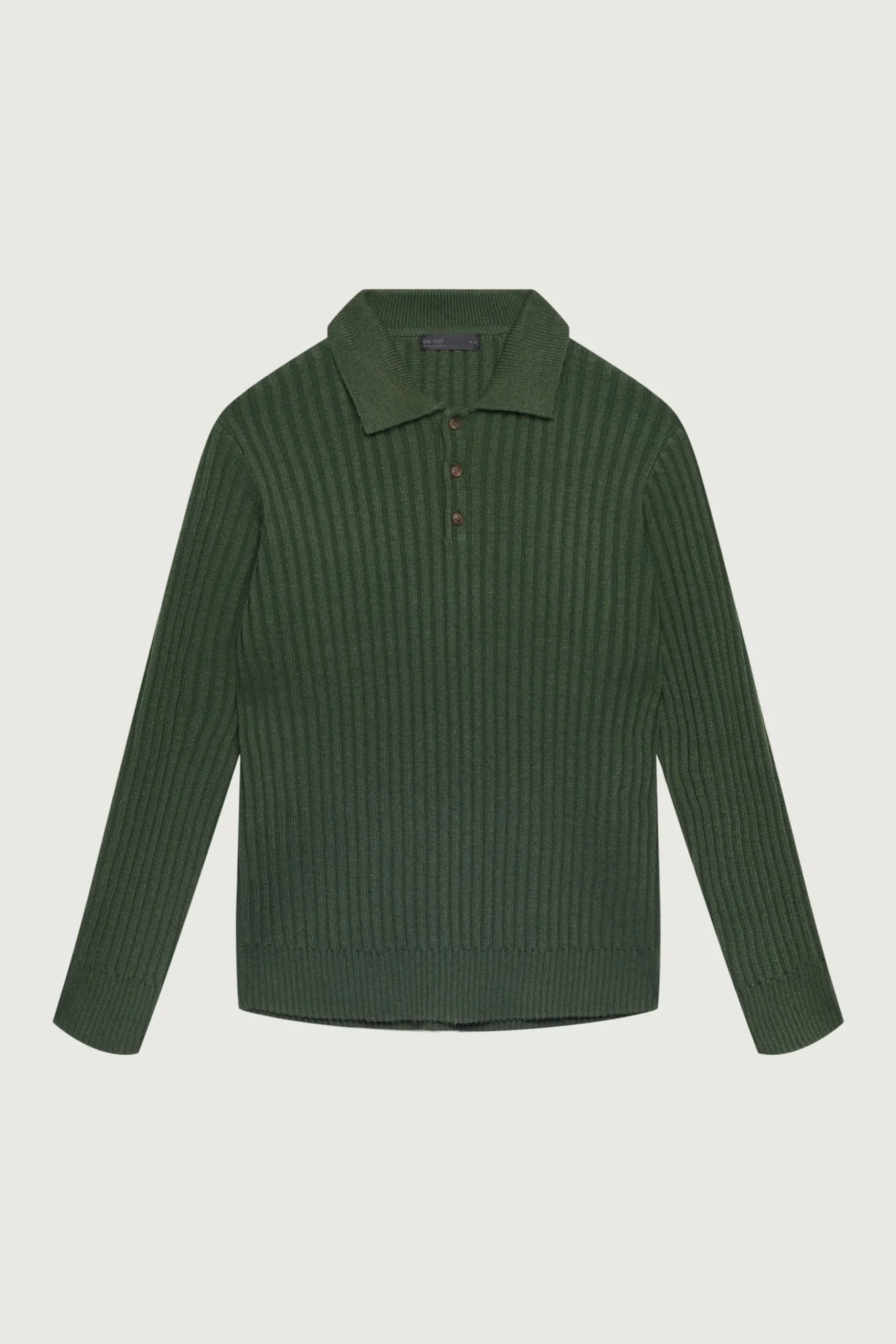 RIBBED POLO SWEATER