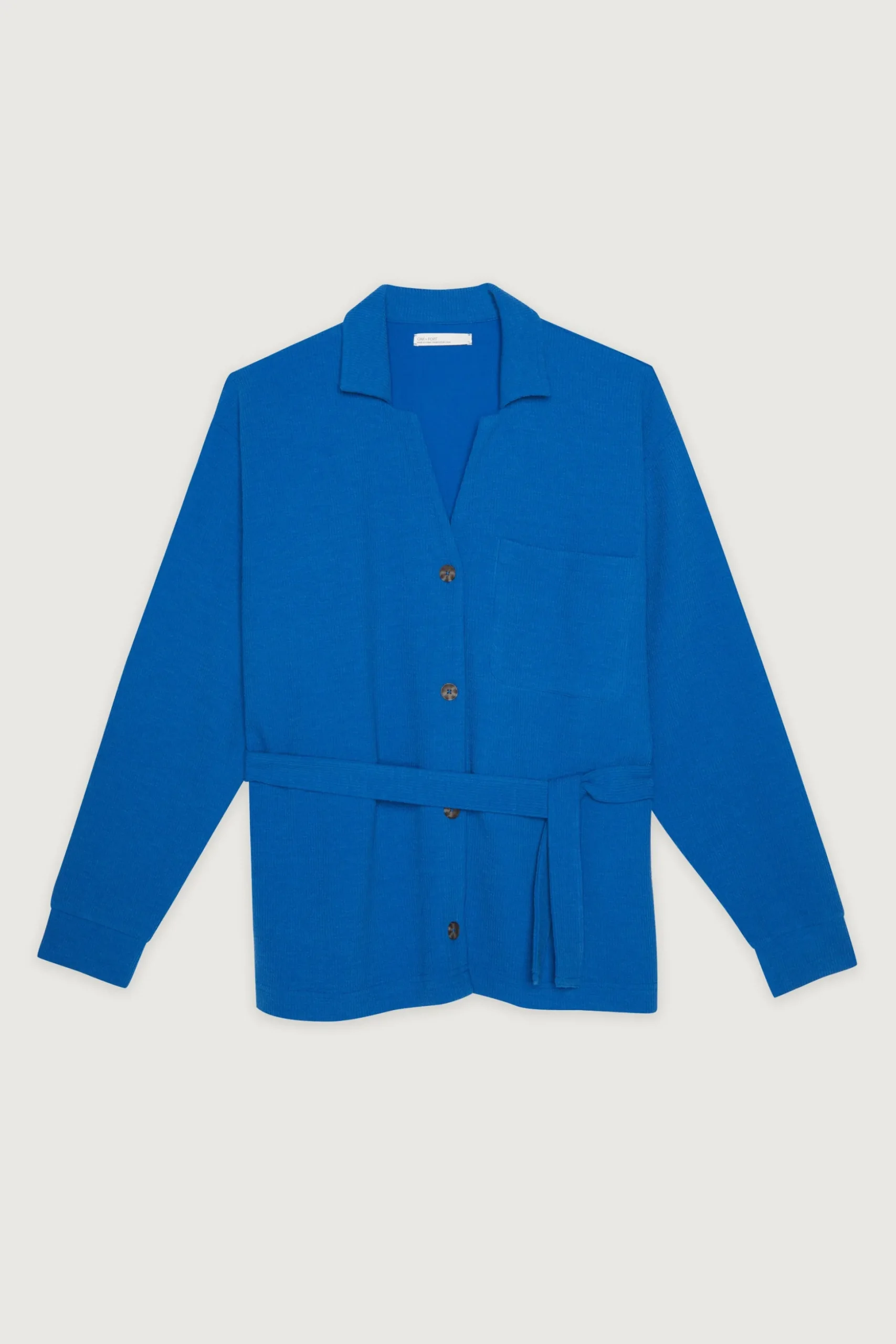 RIB-KNIT BUTTON UP TOP