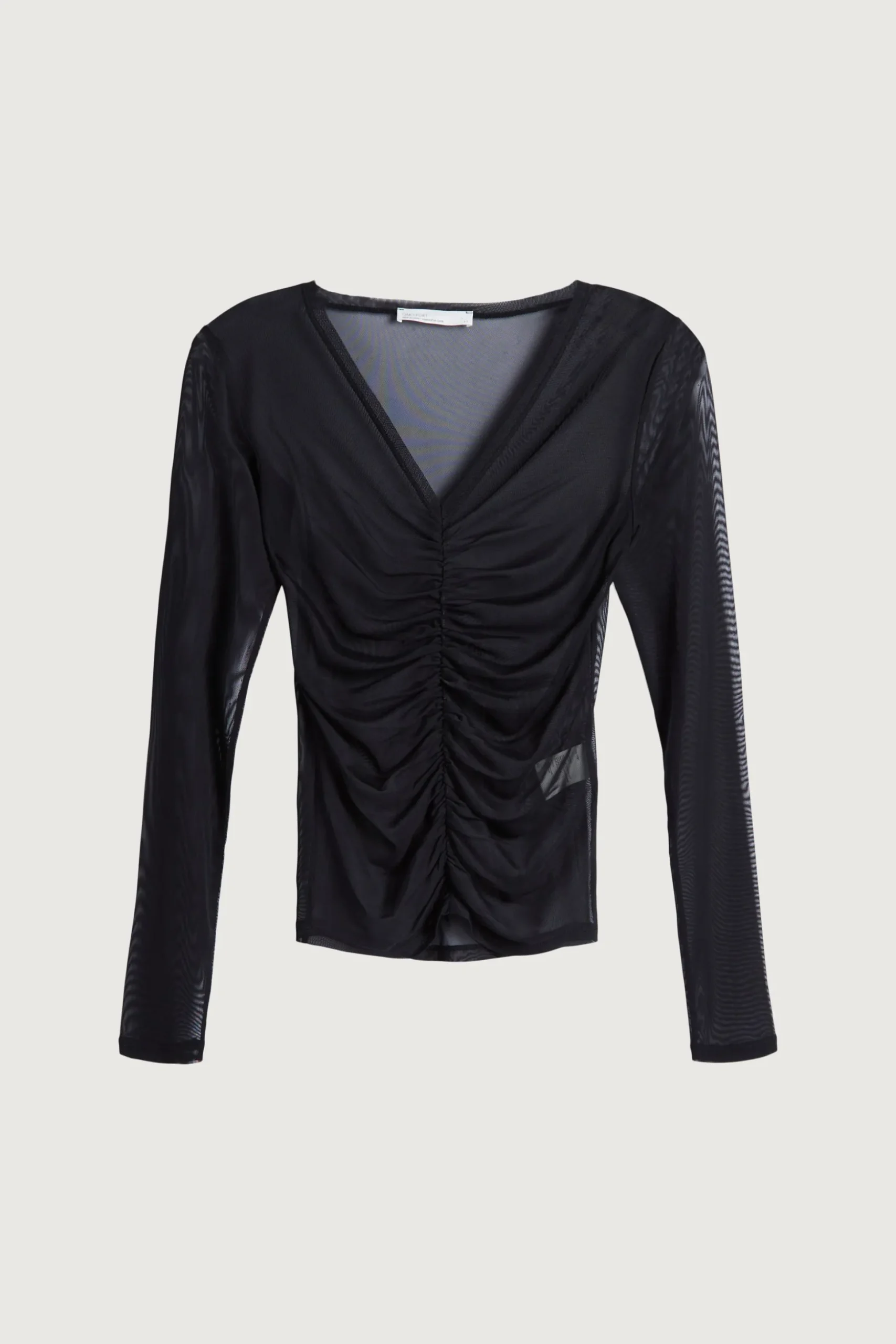 RUCHED FRONT MESH TOP
