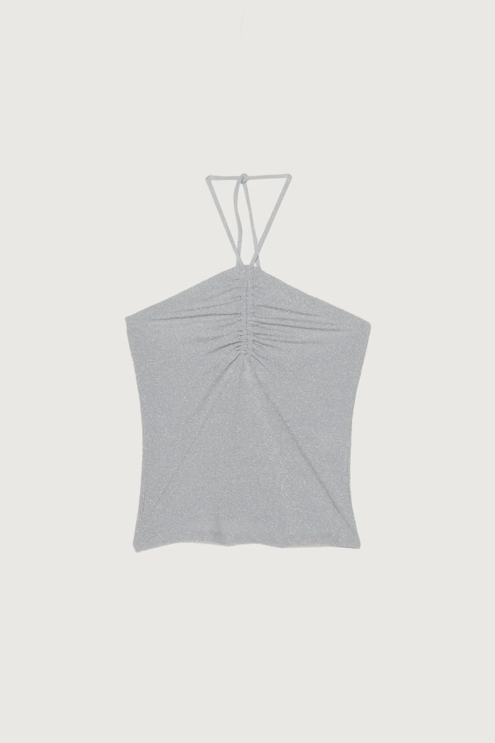 RUCHED HALTER NECK TOP