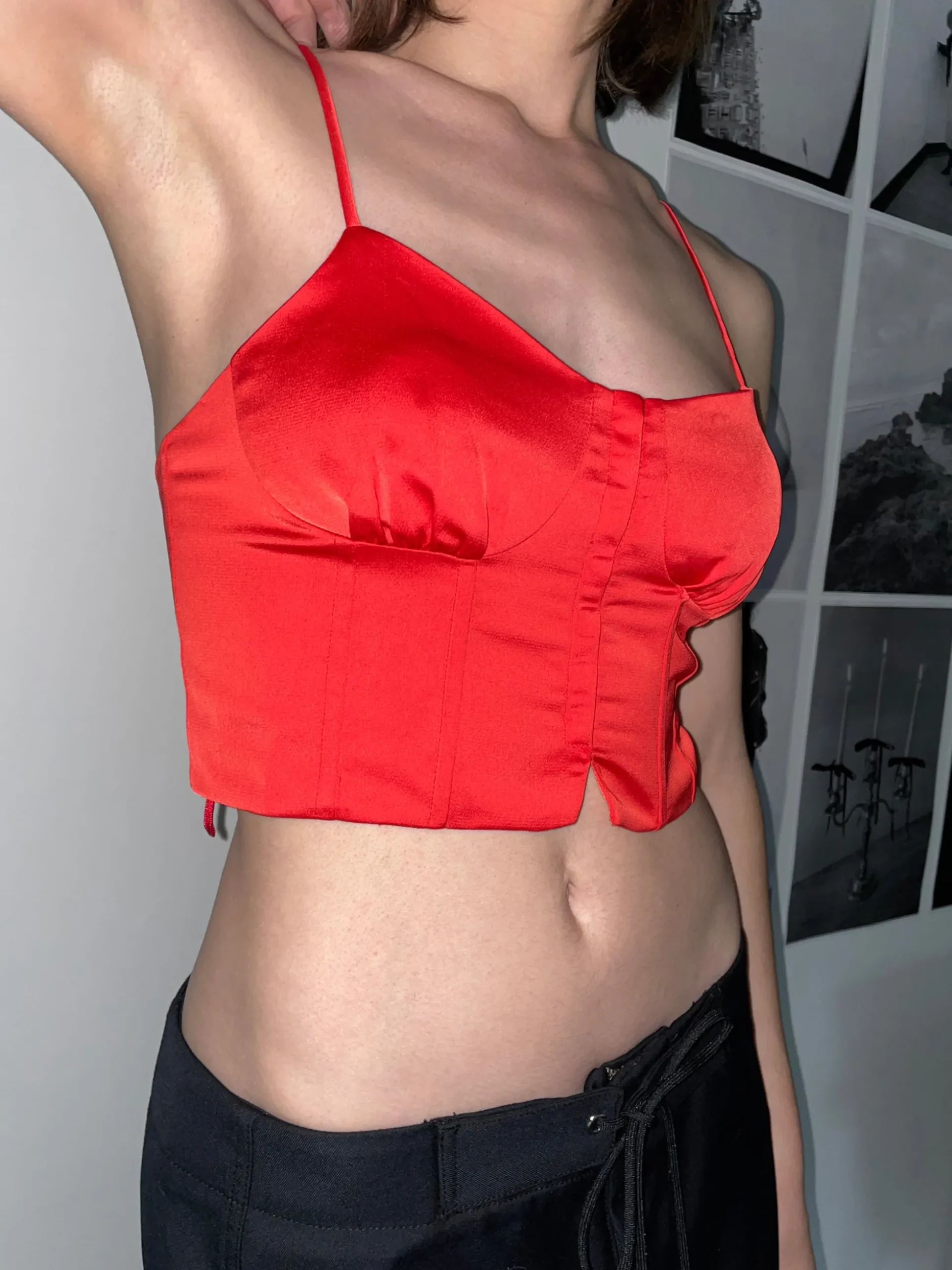 SATIN BUSTIER TOP