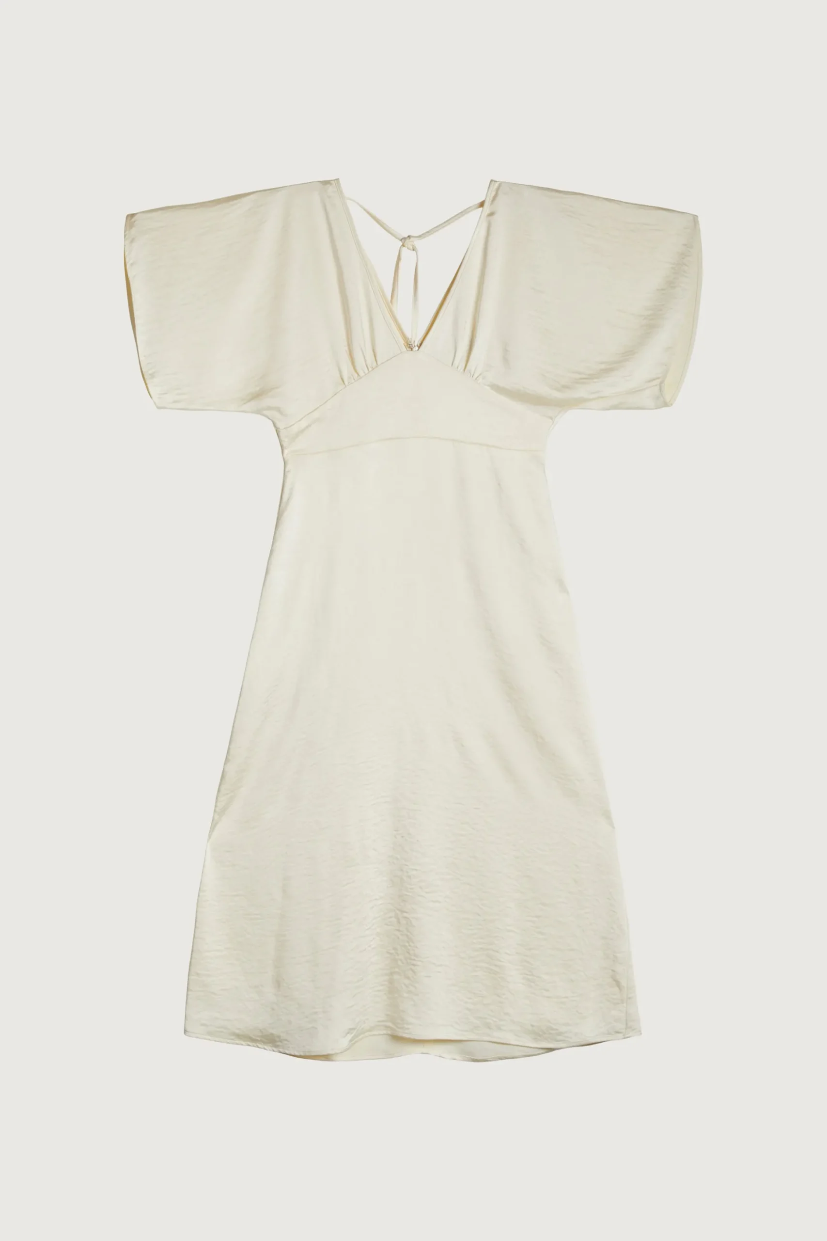 SATIN BUTTERFLY SLEEVE MIDI DRESS
