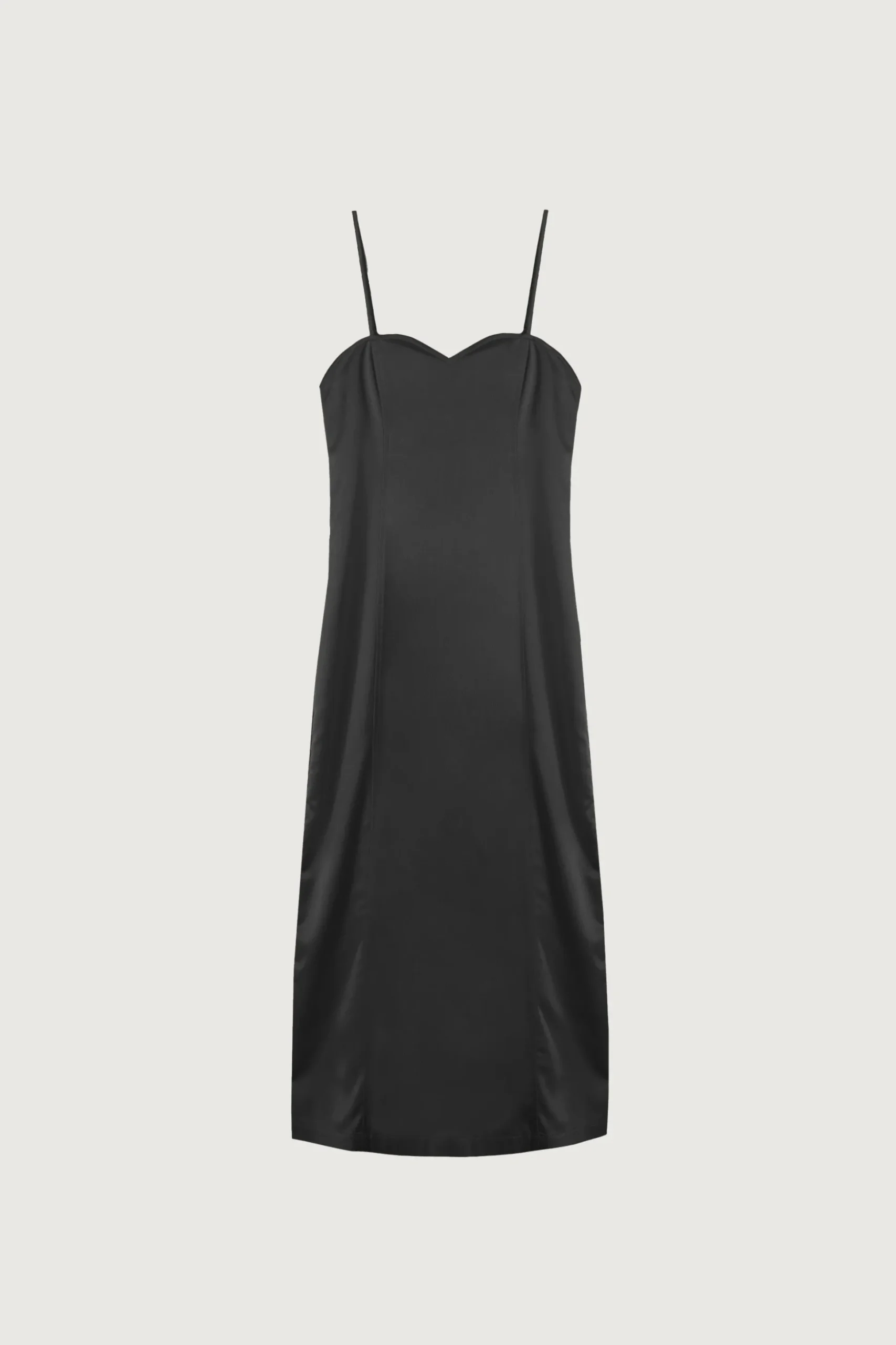 SATIN SWEETHEART MIDI DRESS