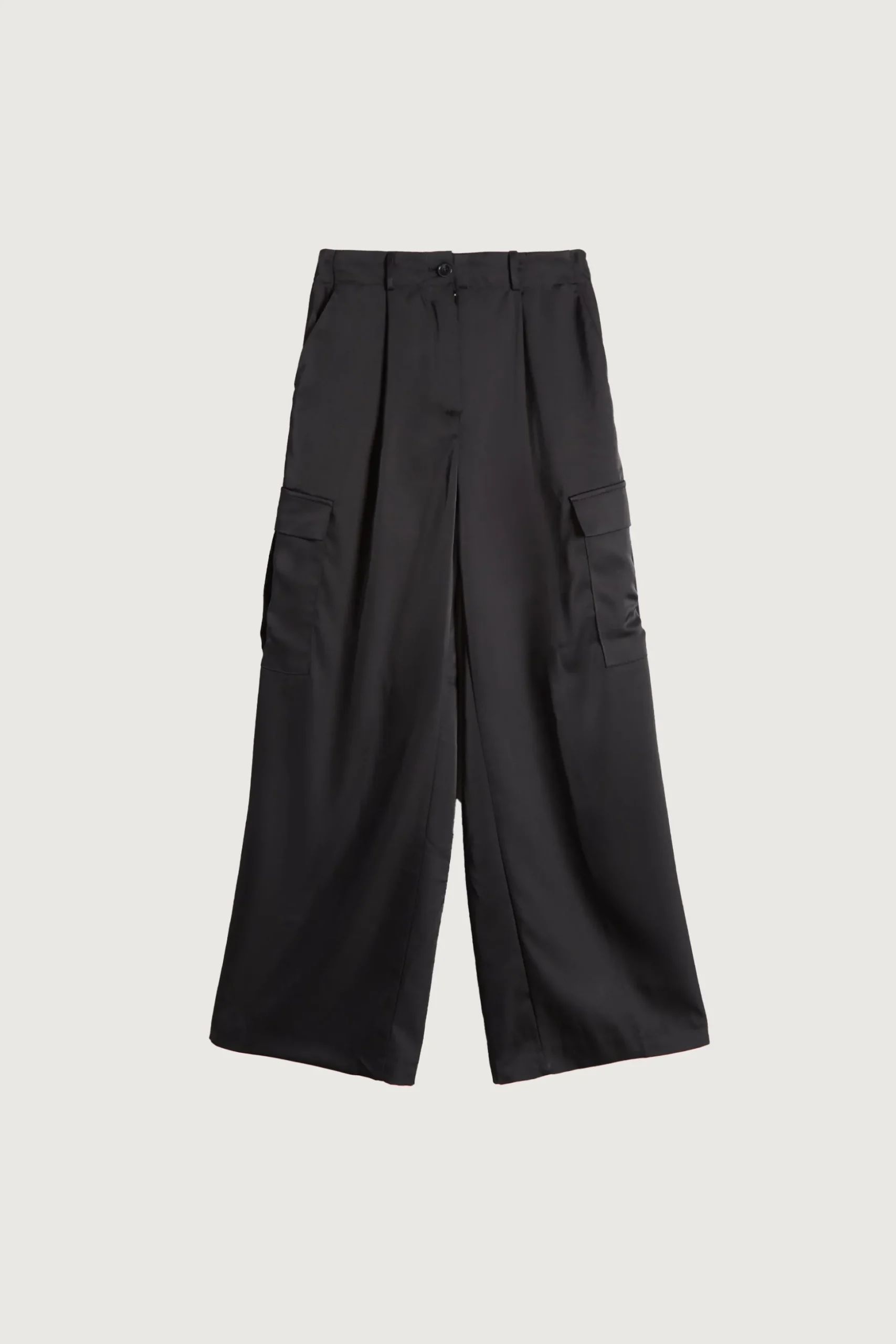 SATIN TROUSERS WITH CARGO POCKETS