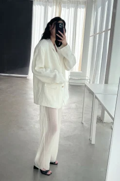 SHEER CRINKLED STRAIGHT LEG PANT