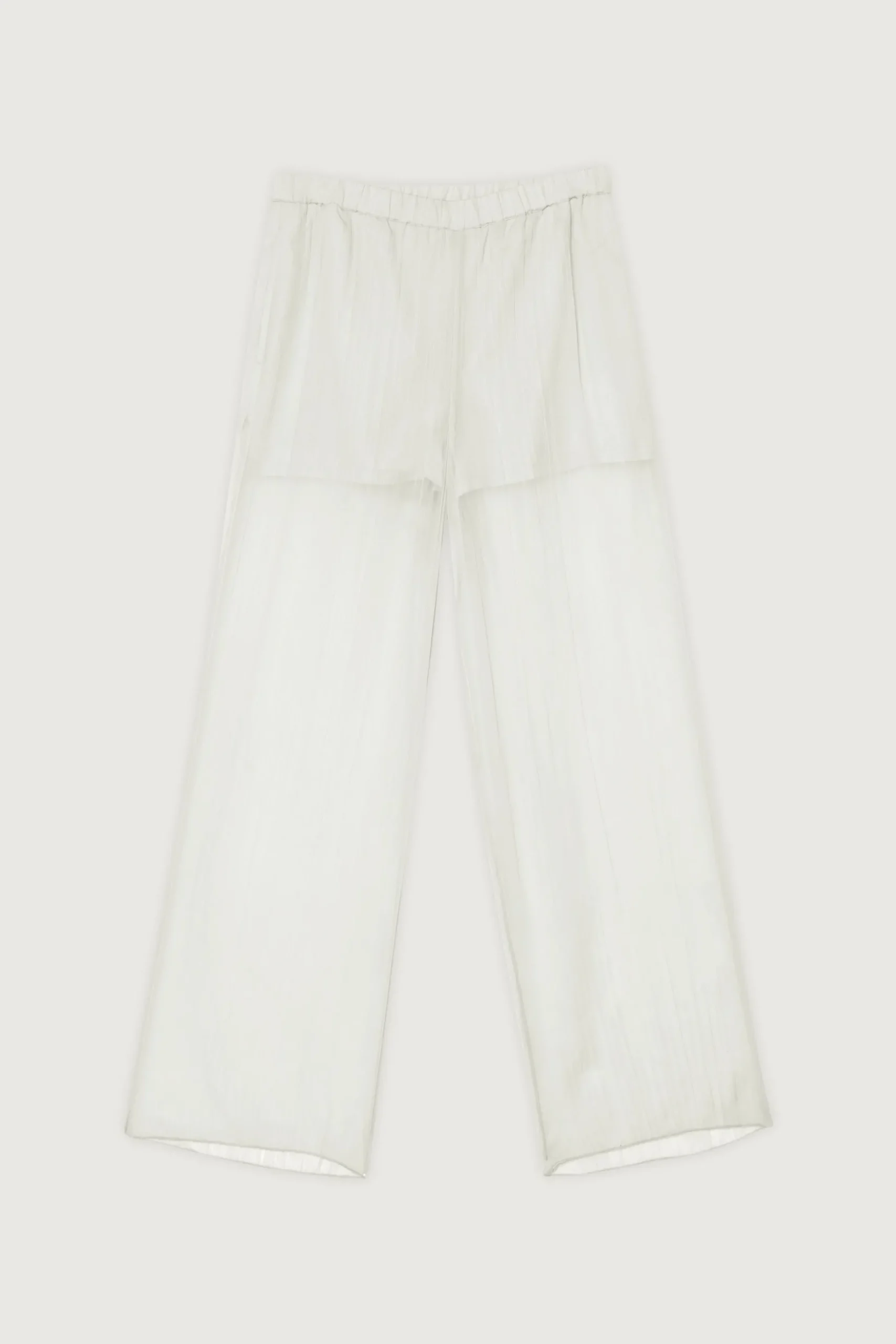 SHEER CRINKLED STRAIGHT LEG PANT