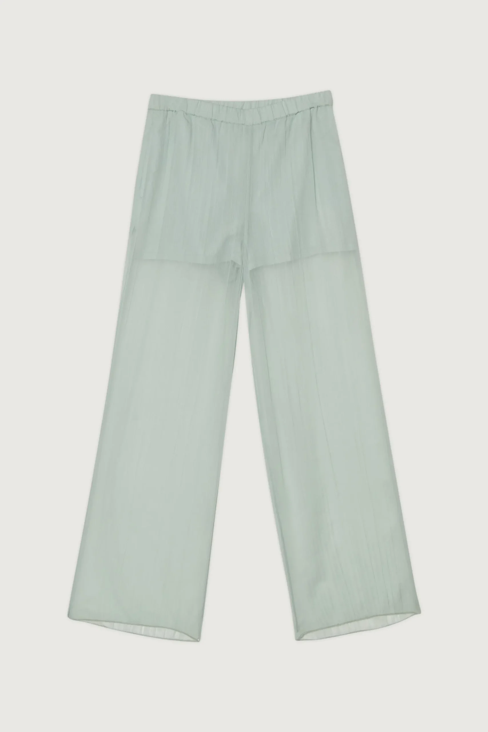 SHEER CRINKLED STRAIGHT LEG PANT