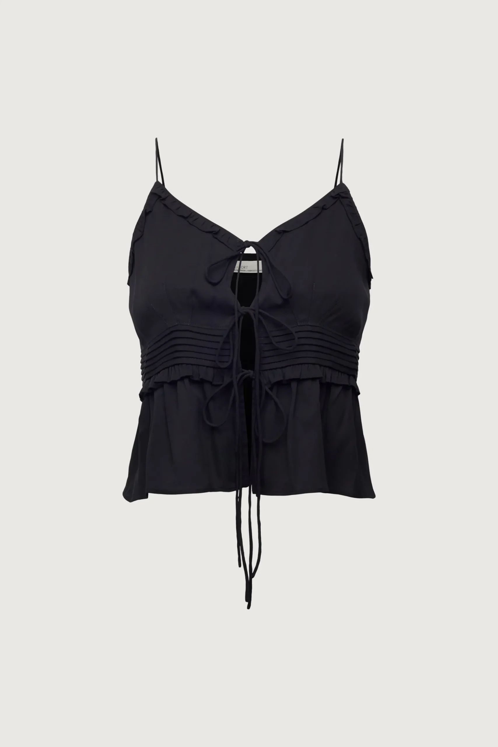 SHEER TIE-FRONT TANK TOP