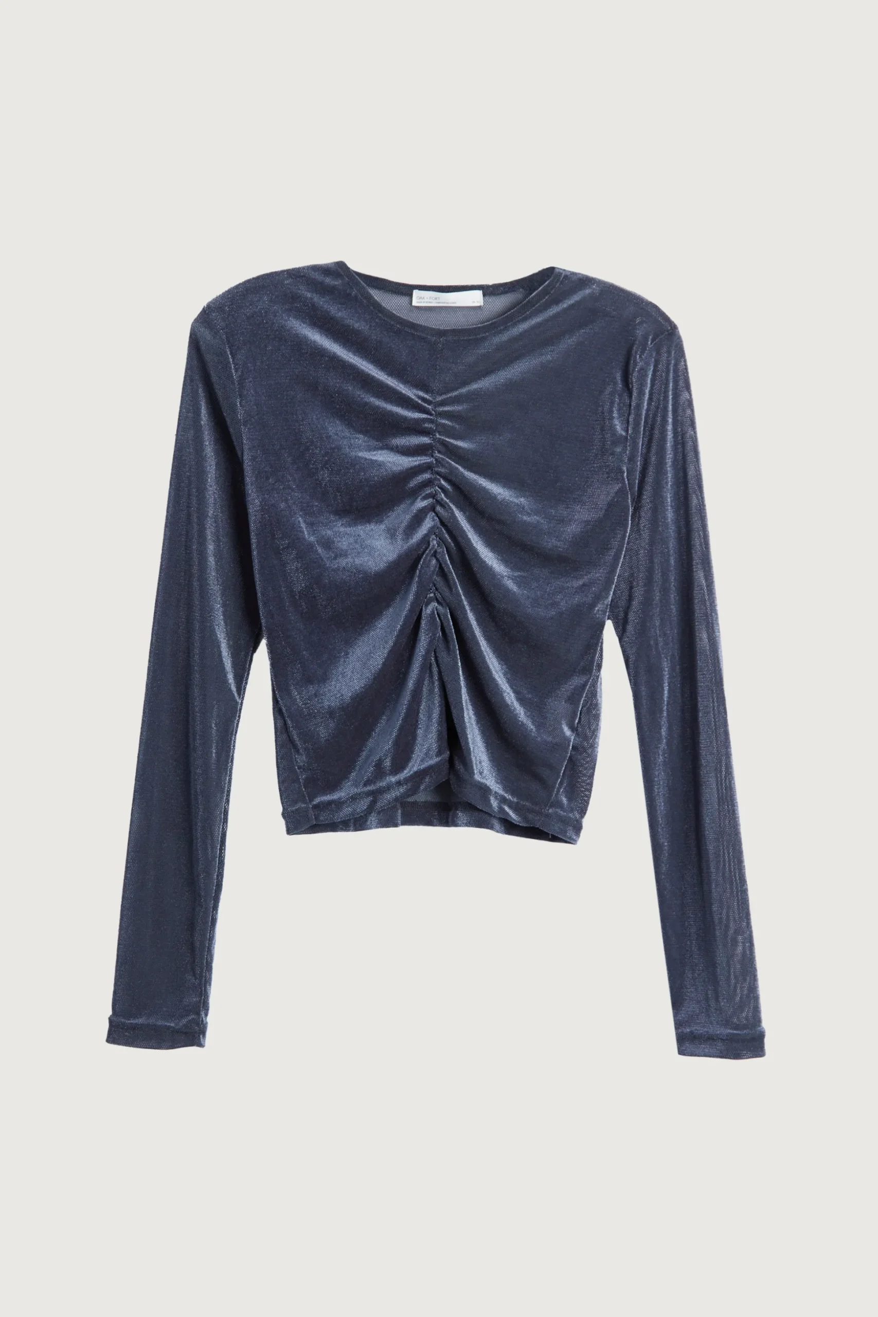 SHINY TOP WITH FRONT GATHER DETAIL