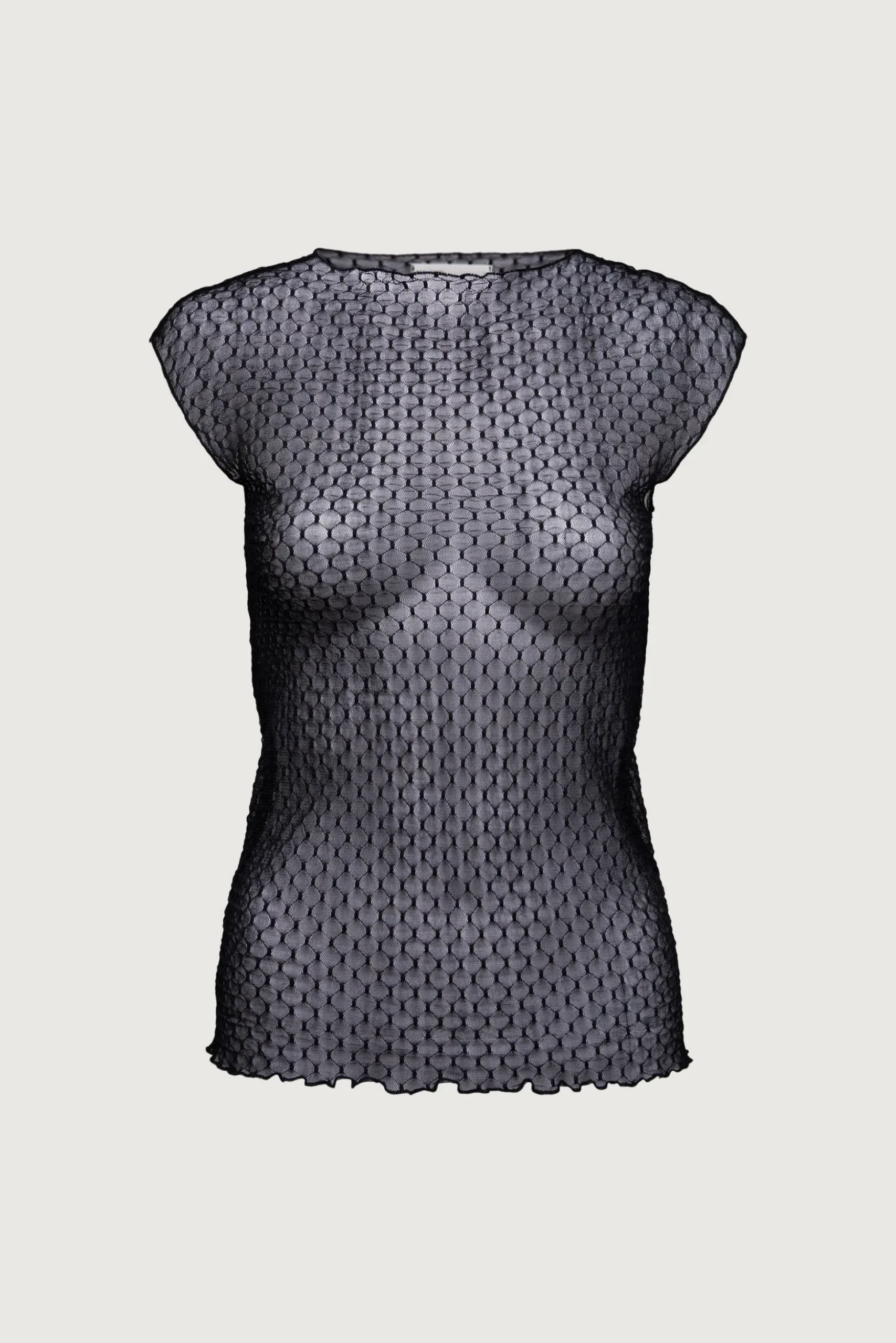 SLEEVELESS DOTTED MESH TOP