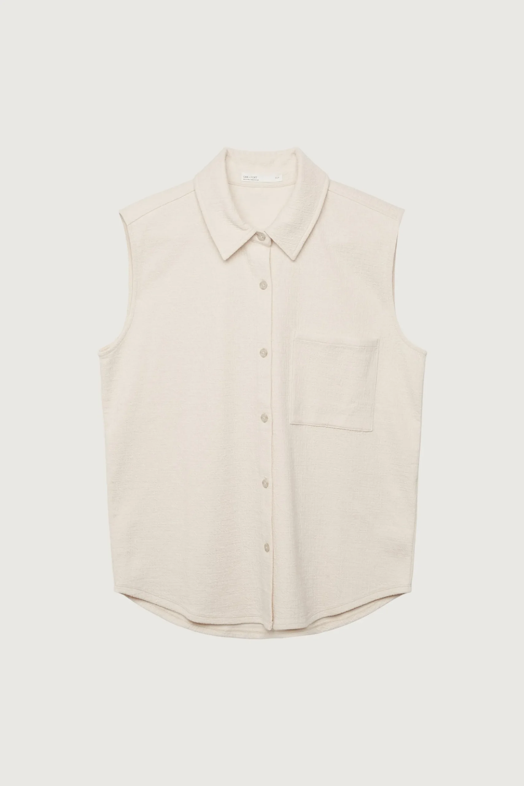 SLEEVELESS OVERSIZED KNIT SHIRT