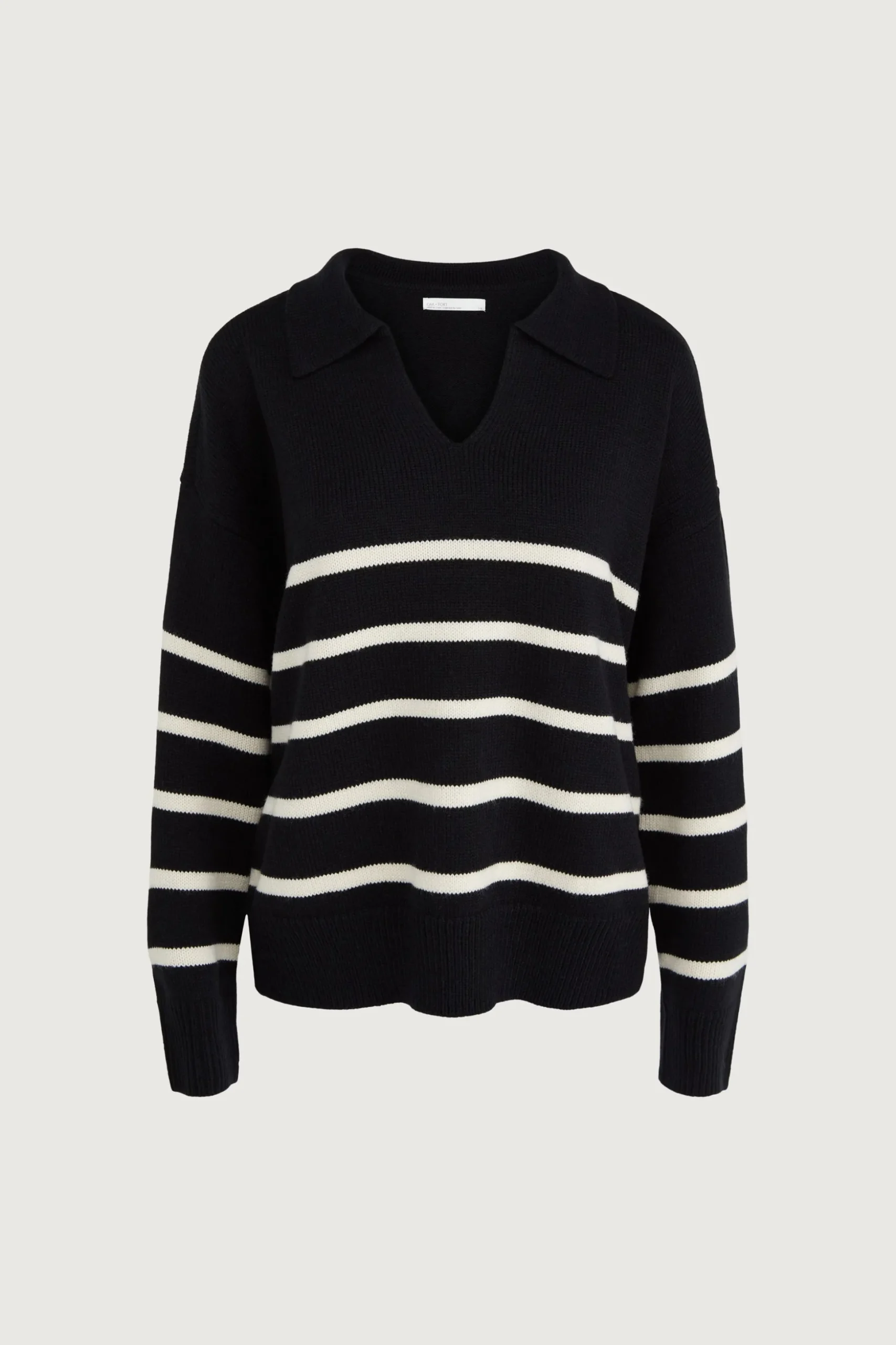 STRIPED COLLARED SWEATER