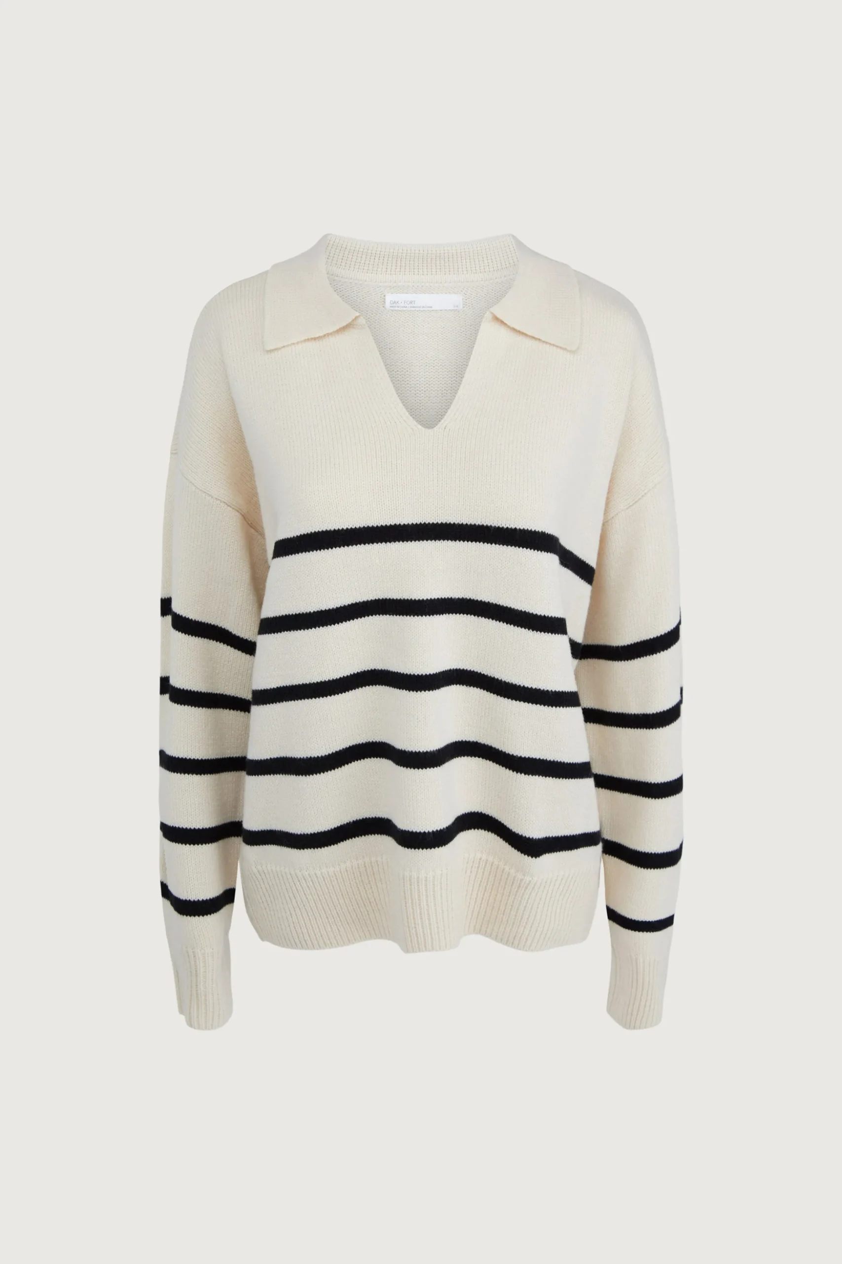 STRIPED COLLARED SWEATER
