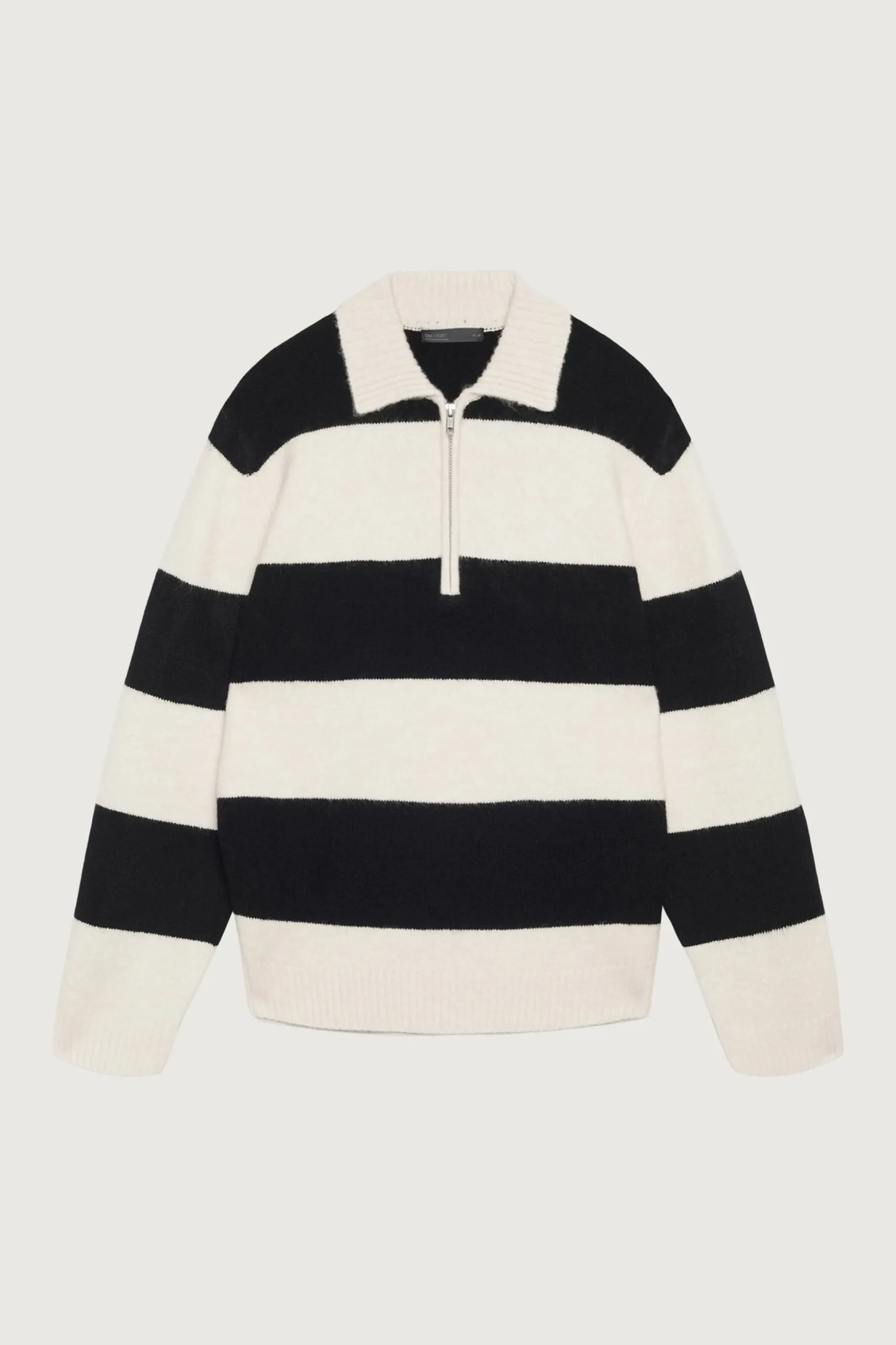 STRIPED RUGBY POLO SWEATER