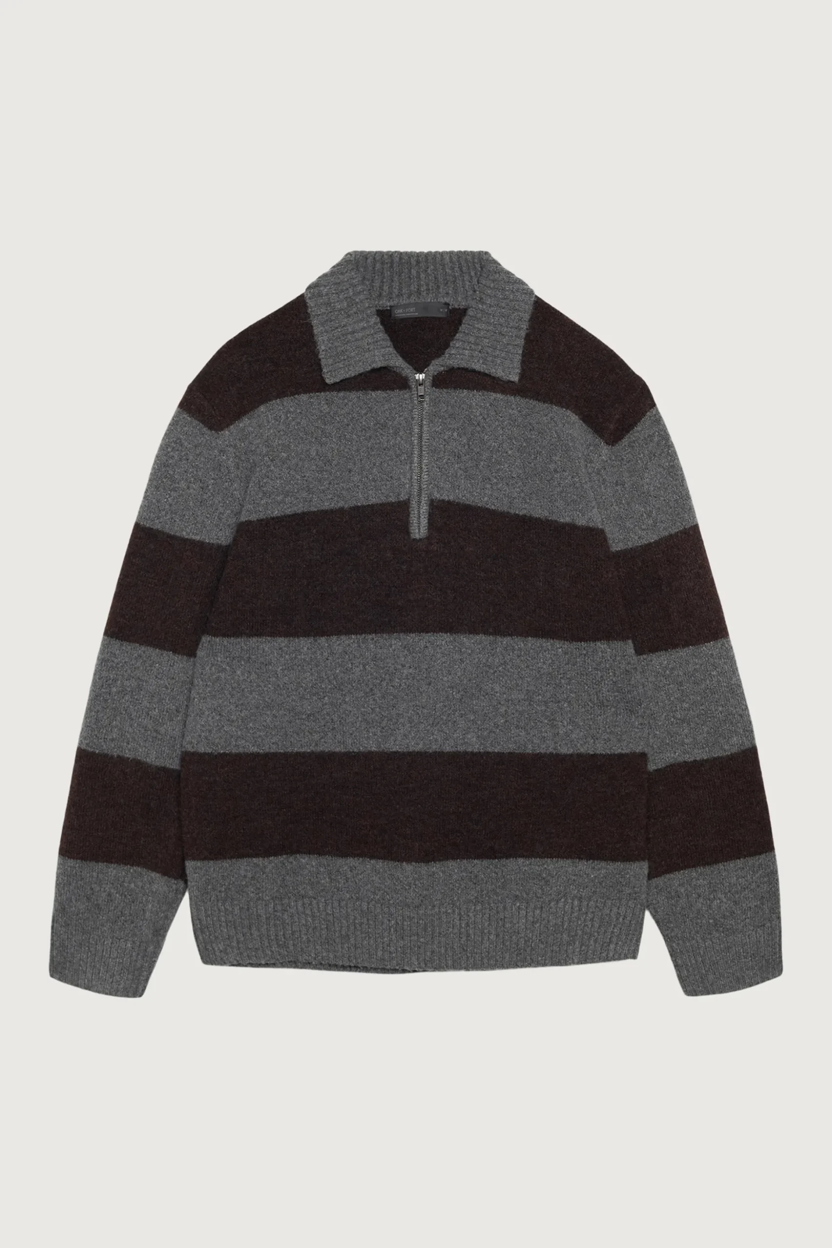 STRIPED RUGBY POLO SWEATER