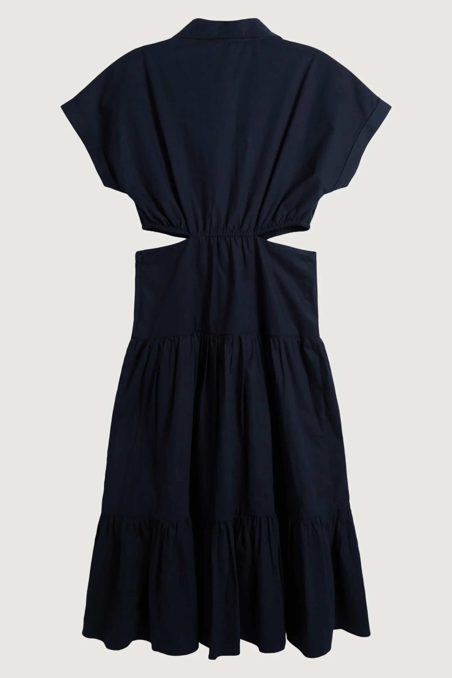TIERED MIDI DRESS WITH CUTOUTS